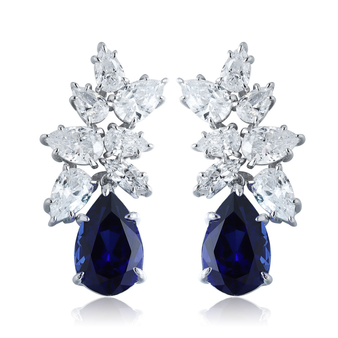 Pirmiana New Arrival 8.83ct Lab Grown Sapphire Earring Studs S925 Silver Jewelry Earrings for Women