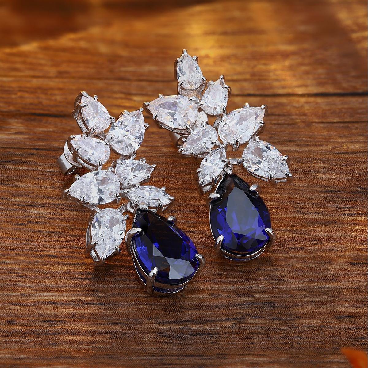 Pirmiana New Arrival 8.83ct Lab Grown Sapphire Earring Studs S925 Silver Jewelry Earrings for Women