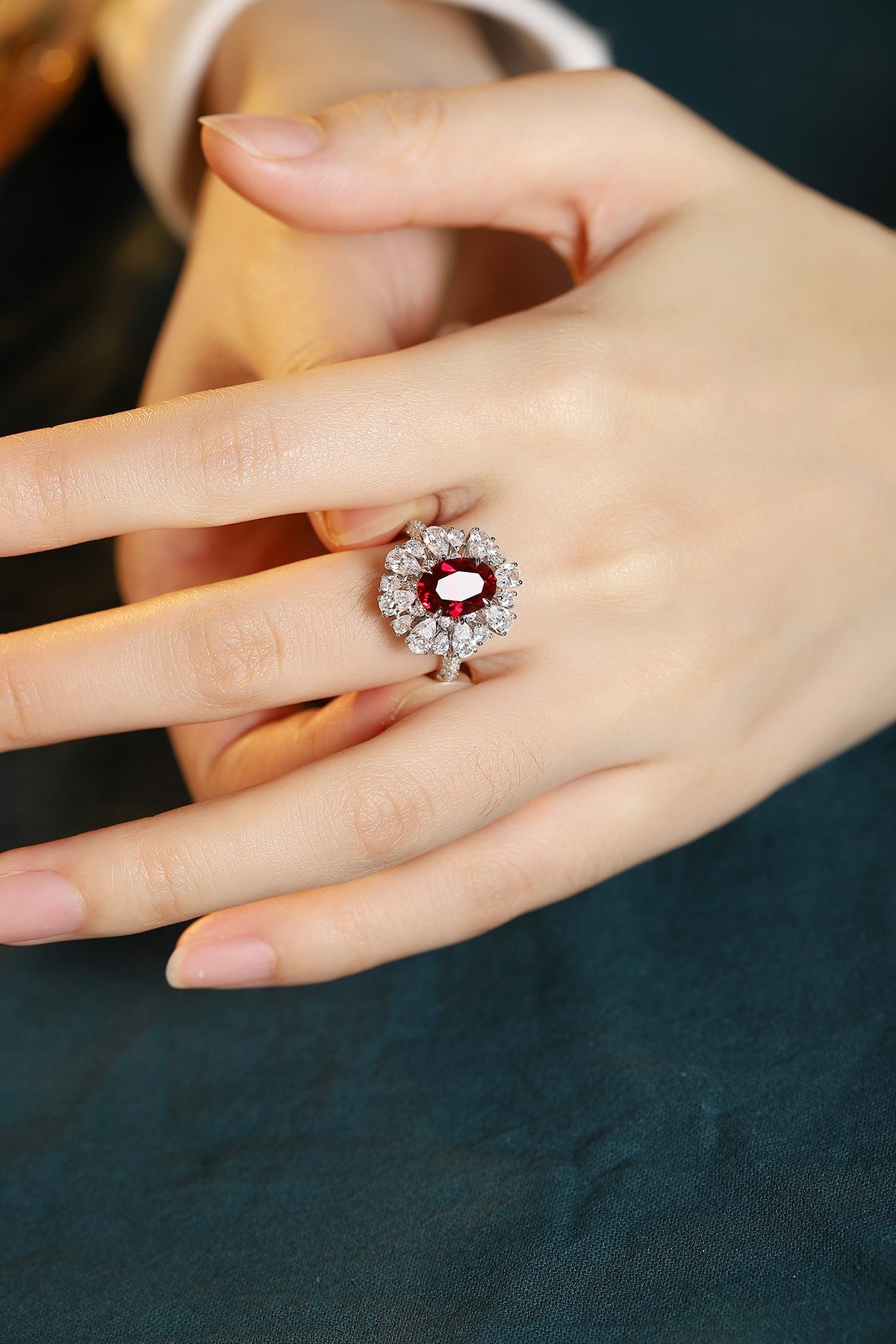 Pirmiana New S925 Silver 3ct Lad Grown Ruby Ring High Fine Jewelry for Women Party Gift
