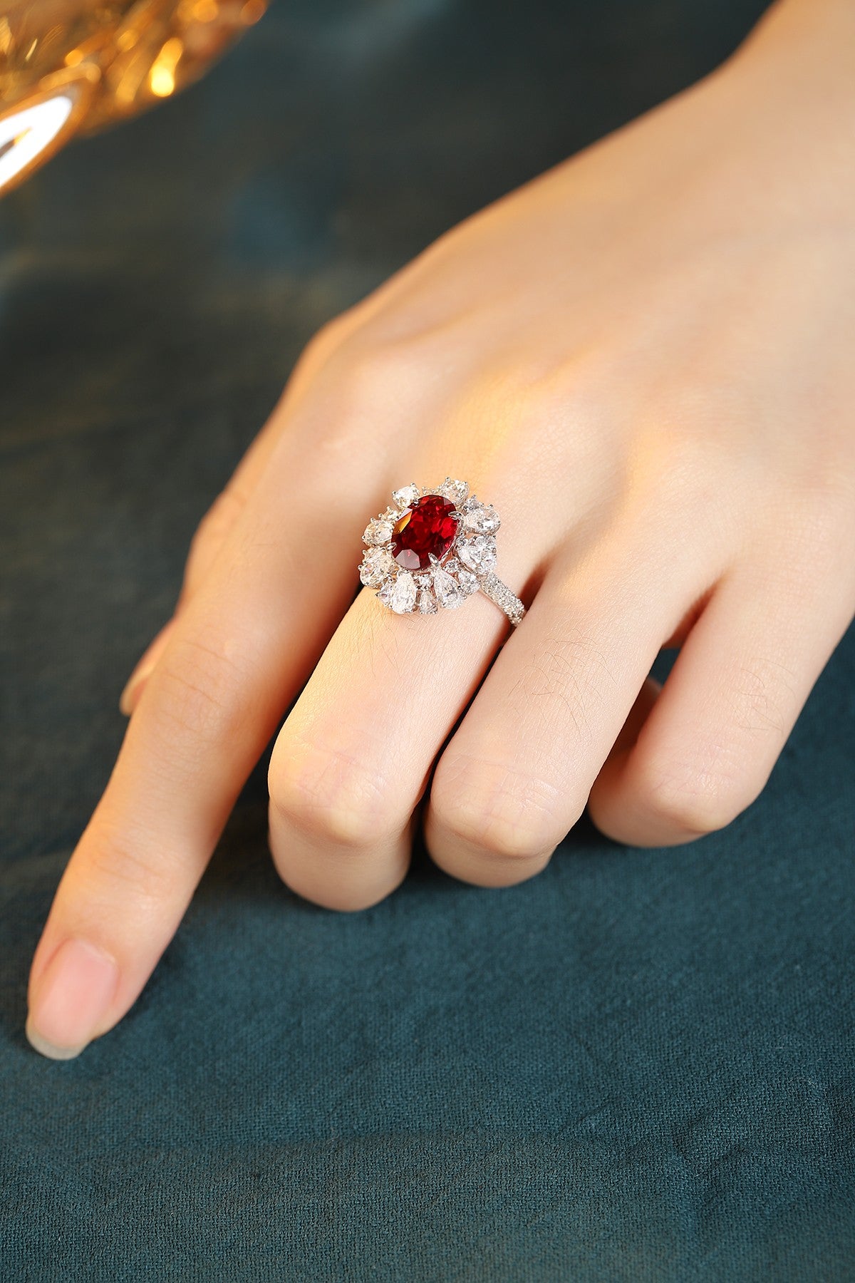Pirmiana New S925 Silver 3ct Lad Grown Ruby Ring High Fine Jewelry for Women Party Gift