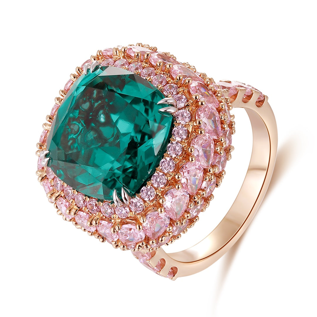 Pirmiana Customized 18K Gold 6.52ct Lab Grown Emerald Ring Engagement Band Jewelry for Women/Men Gifts