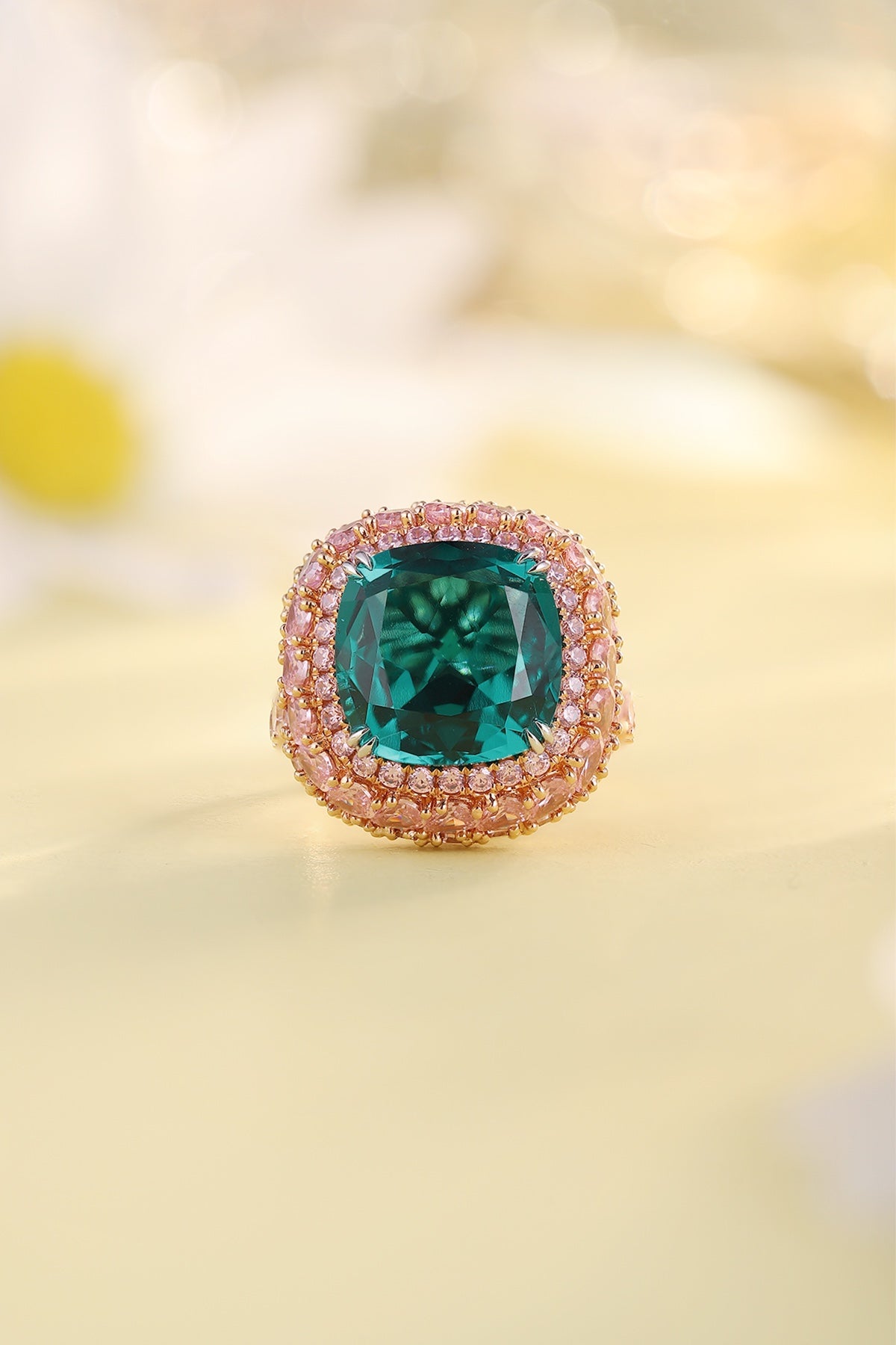 Pirmiana Customized 18K Gold 6.52ct Lab Grown Emerald Ring Engagement Band Jewelry for Women/Men Gifts