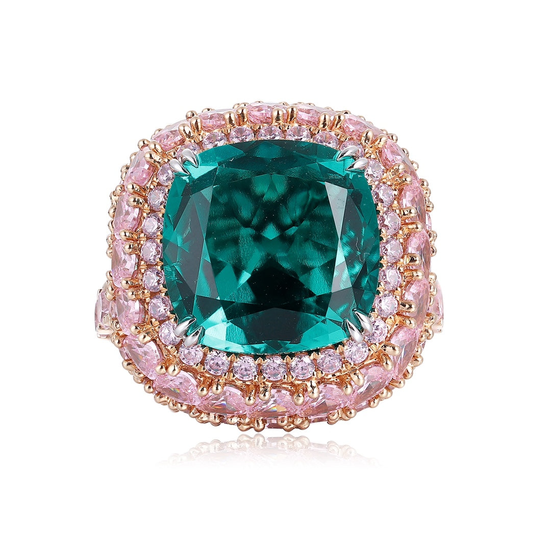 Pirmiana Customized 18K Gold 6.52ct Lab Grown Emerald Ring Engagement Band Jewelry for Women/Men Gifts