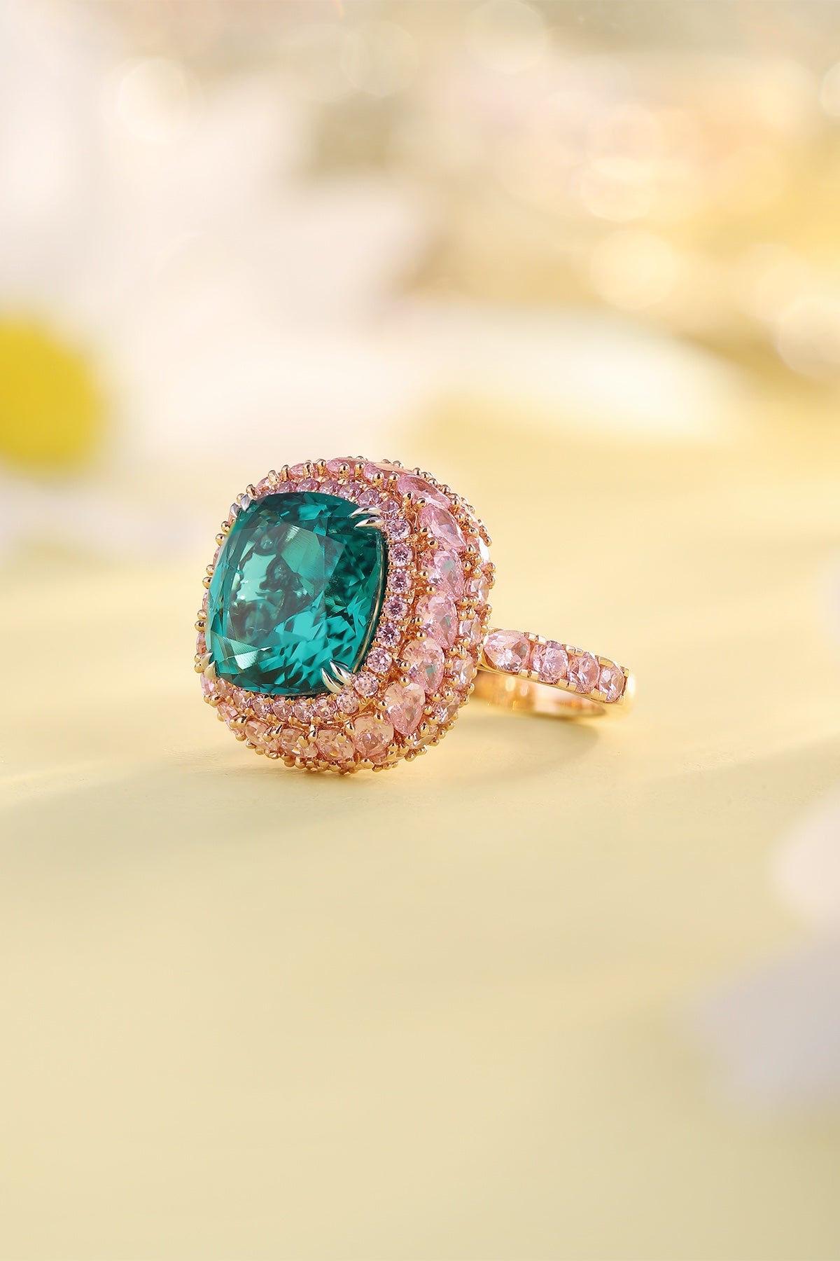 Pirmiana Customized 18K Gold 6.52ct Lab Grown Emerald Ring Engagement Band Jewelry for Women/Men Gifts