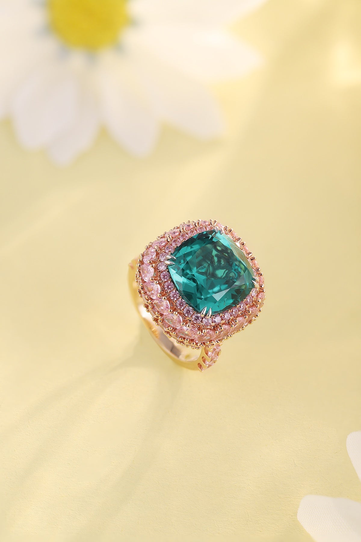 Pirmiana Customized 18K Gold 6.52ct Lab Grown Emerald Ring Engagement Band Jewelry for Women/Men Gifts