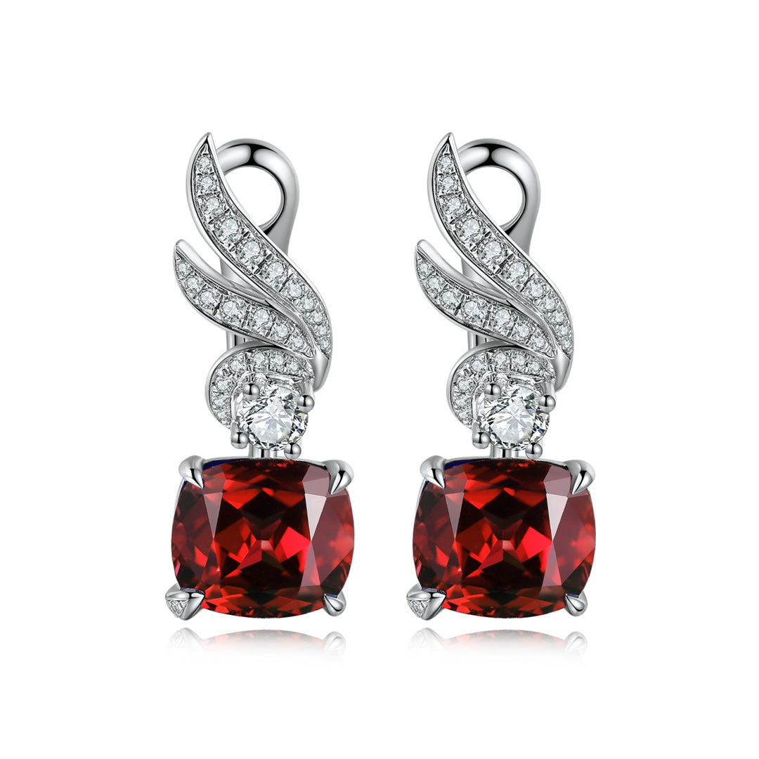 Pirmiana New Arrival 7.48ct Lab Grown Ruby Earring Studs S925 Silver Jewelry Earrings for Women