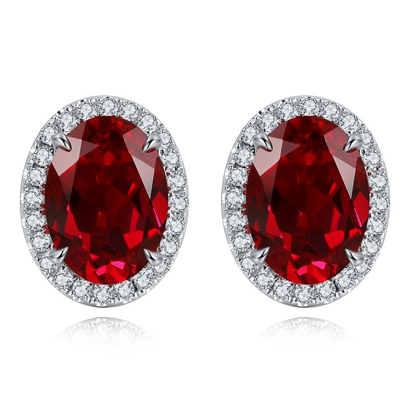 Pirmiana New Arrival 2.18ct Lab Grown Ruby Earring Studs S925 Silver Jewelry Earrings for Women
