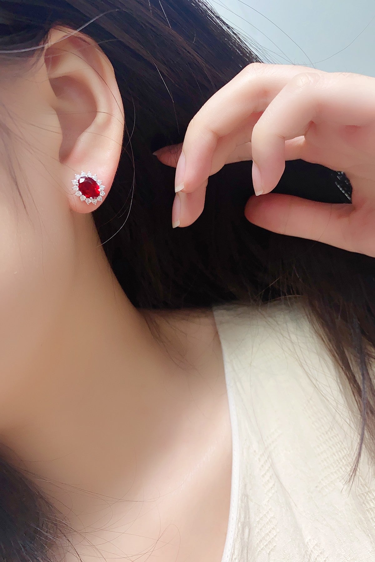 Pirmiana New Arrival 3.43ct Lab Grown Ruby Earring Studs S925 Silver Jewelry Earrings for Women