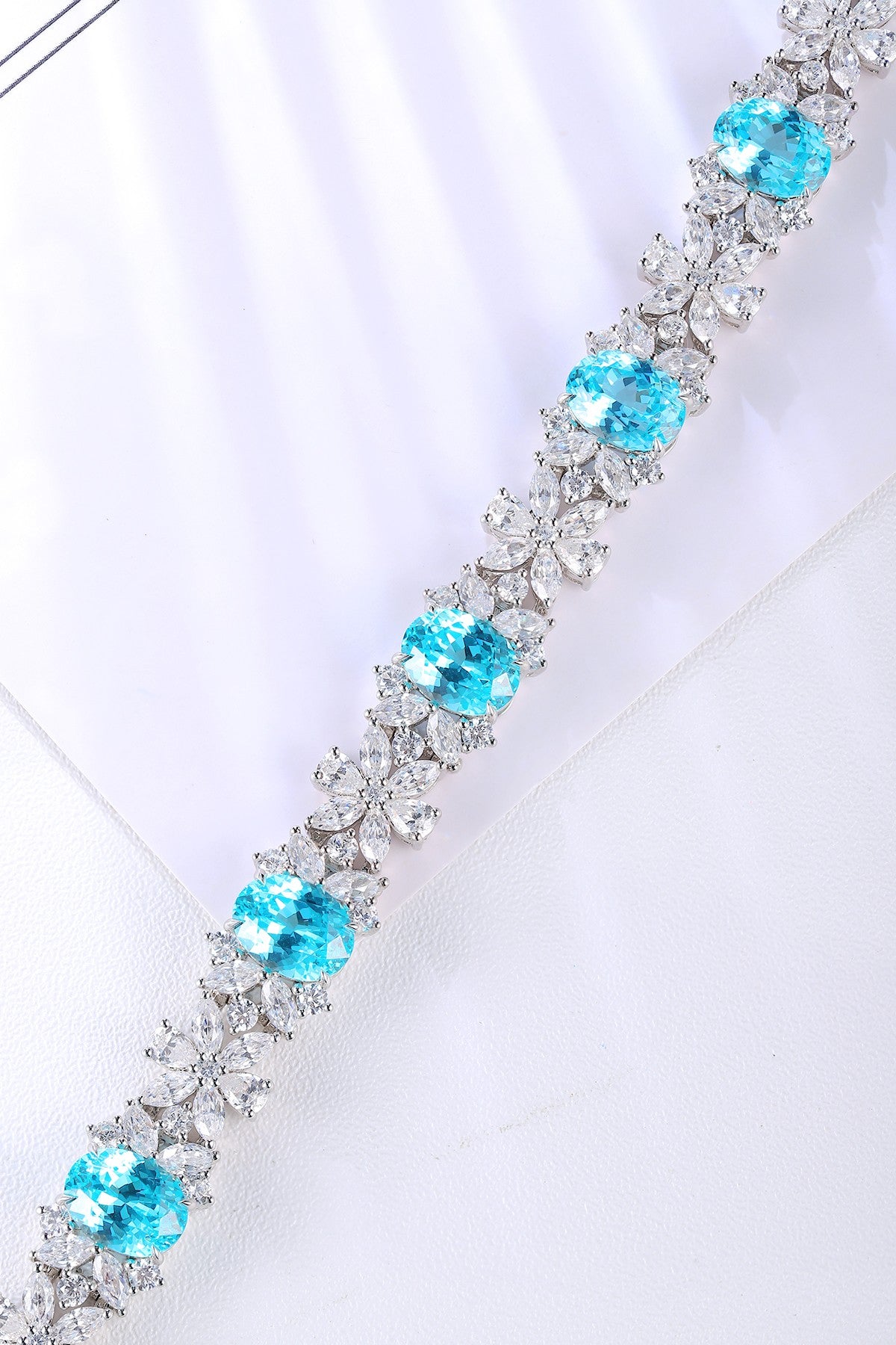 Pirmiana 2024 Hot Sale S925 Silver 15.79ct Lab Grown Paraiba Bracelet Engagement Women
