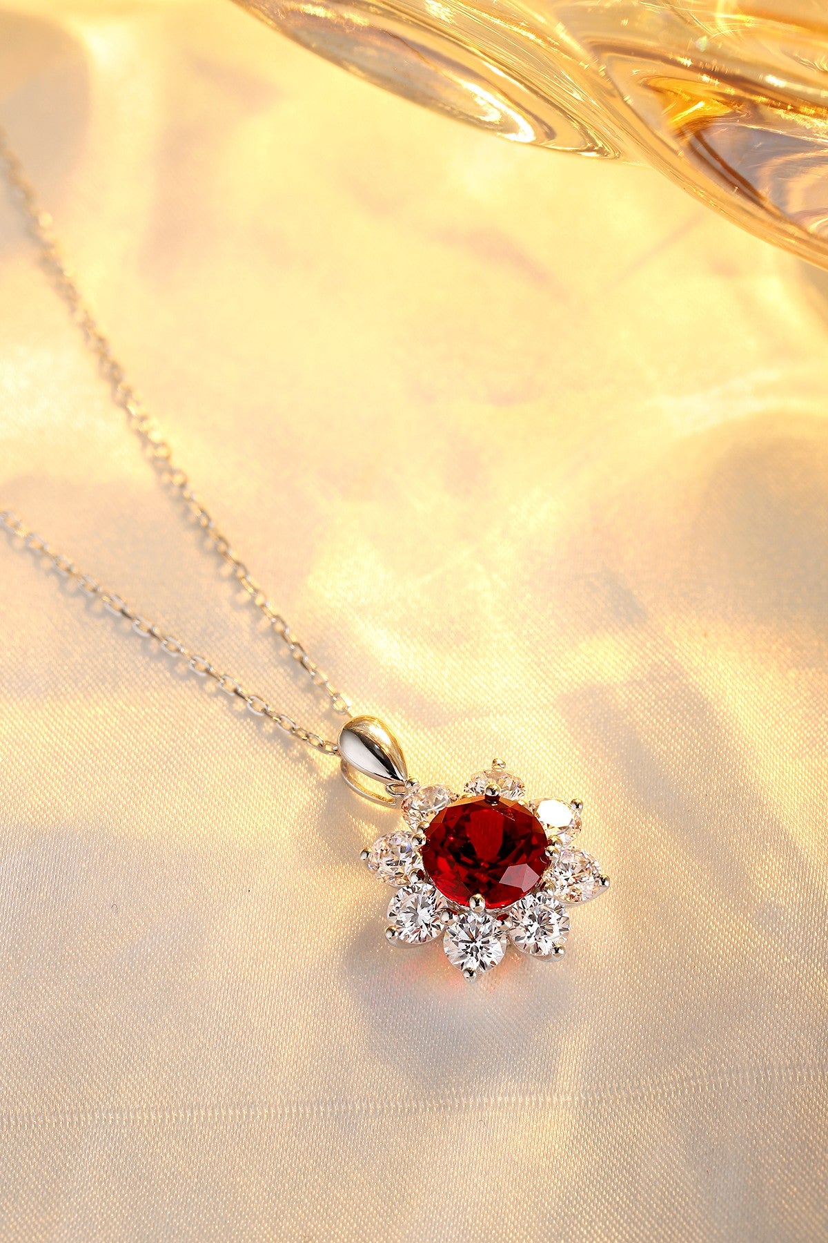 Pirmiana New S925 Silver 3.896ct Lad Grown Ruby Necklace High Fine Jewelry for Women Party Gift