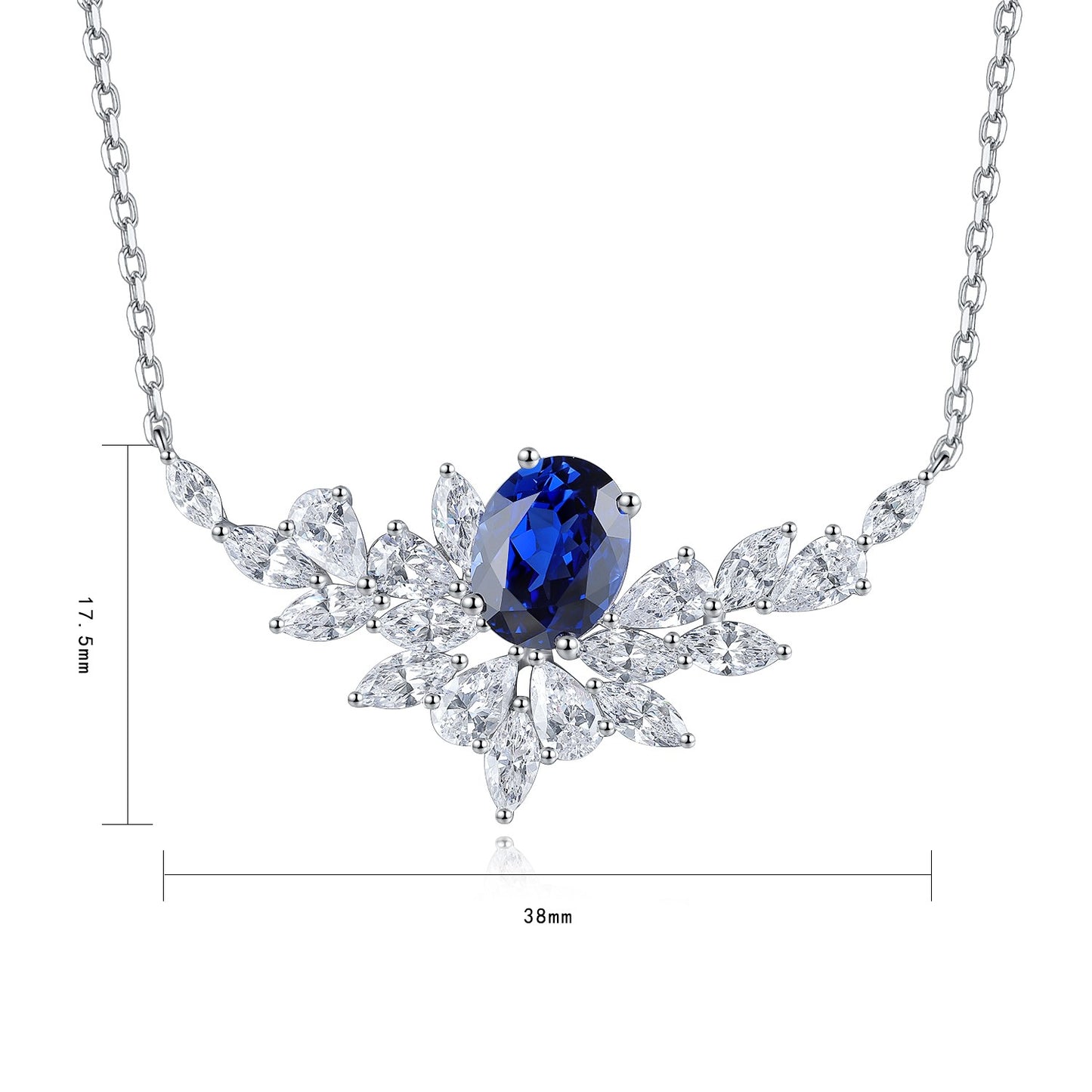 Pirmiana 2024 New Fashion S925 Silver Necklace 2.4ct Lab Grown Sapphire Pendants Necklace Jewelry For Wedding Party Gift