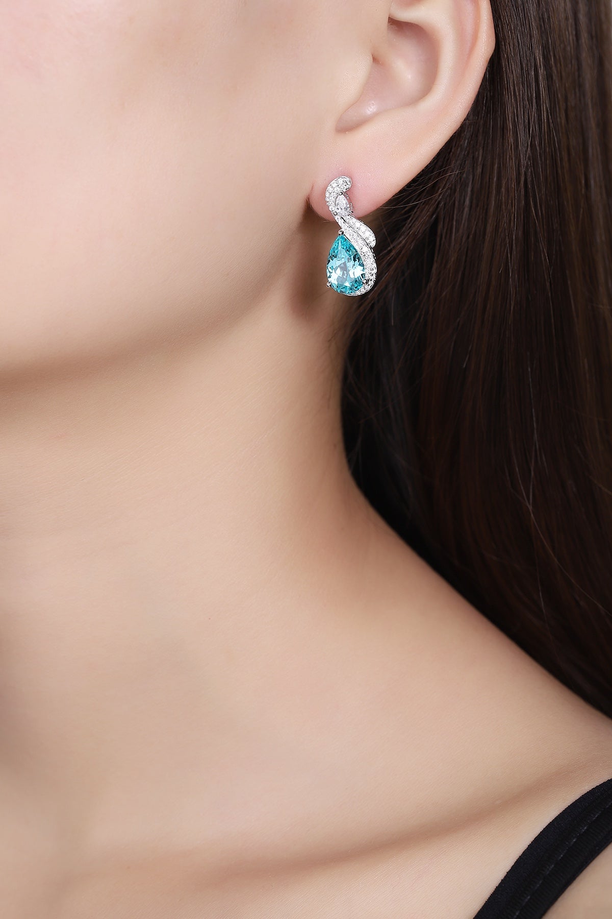 Pirmiana Hot Sale 10.6ct Lab Grown Paraiba Sapphire Earrings S925 Silver Jewelry Engagement Women