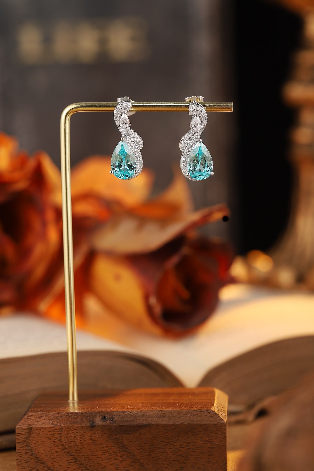 Pirmiana Hot Sale 10.6ct Lab Grown Paraiba Sapphire Earrings S925 Silver Jewelry Engagement Women
