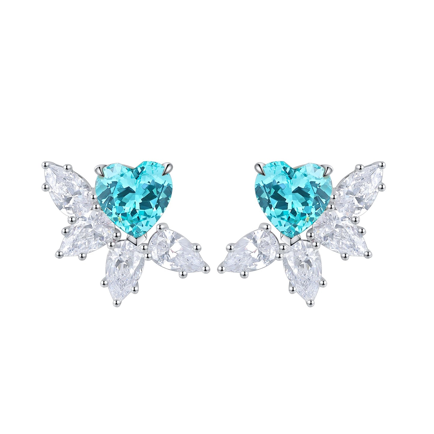 Pirmiana Hot Sale 2.95ct Lab Grown Paraiba Sapphire Earrings S925 Silver Jewelry Engagement Women
