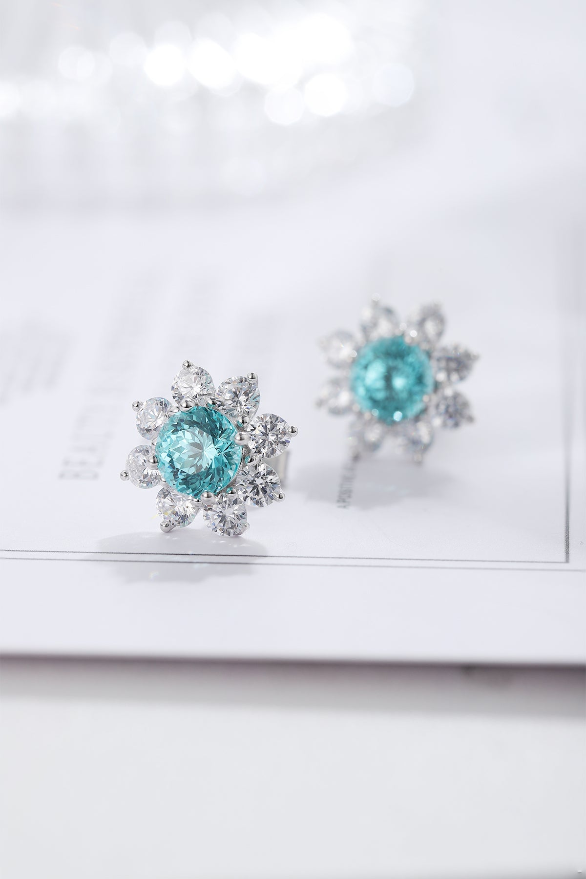 Pirmiana Hot Sale 3.69ct Lab Grown Paraiba Sapphire Earrings S925 Silver Jewelry Engagement Women