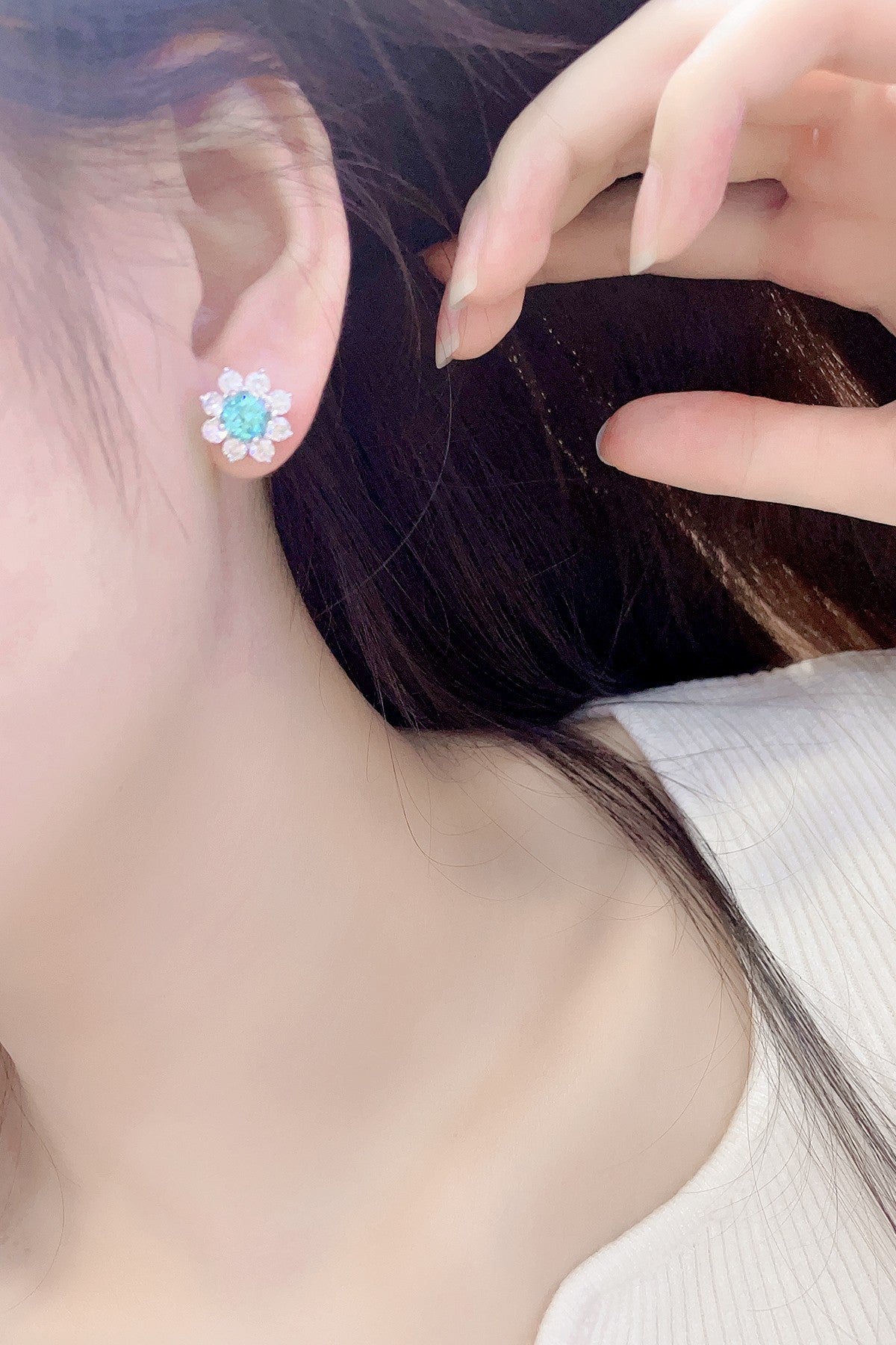 Pirmiana Hot Sale 3.69ct Lab Grown Paraiba Sapphire Earrings S925 Silver Jewelry Engagement Women