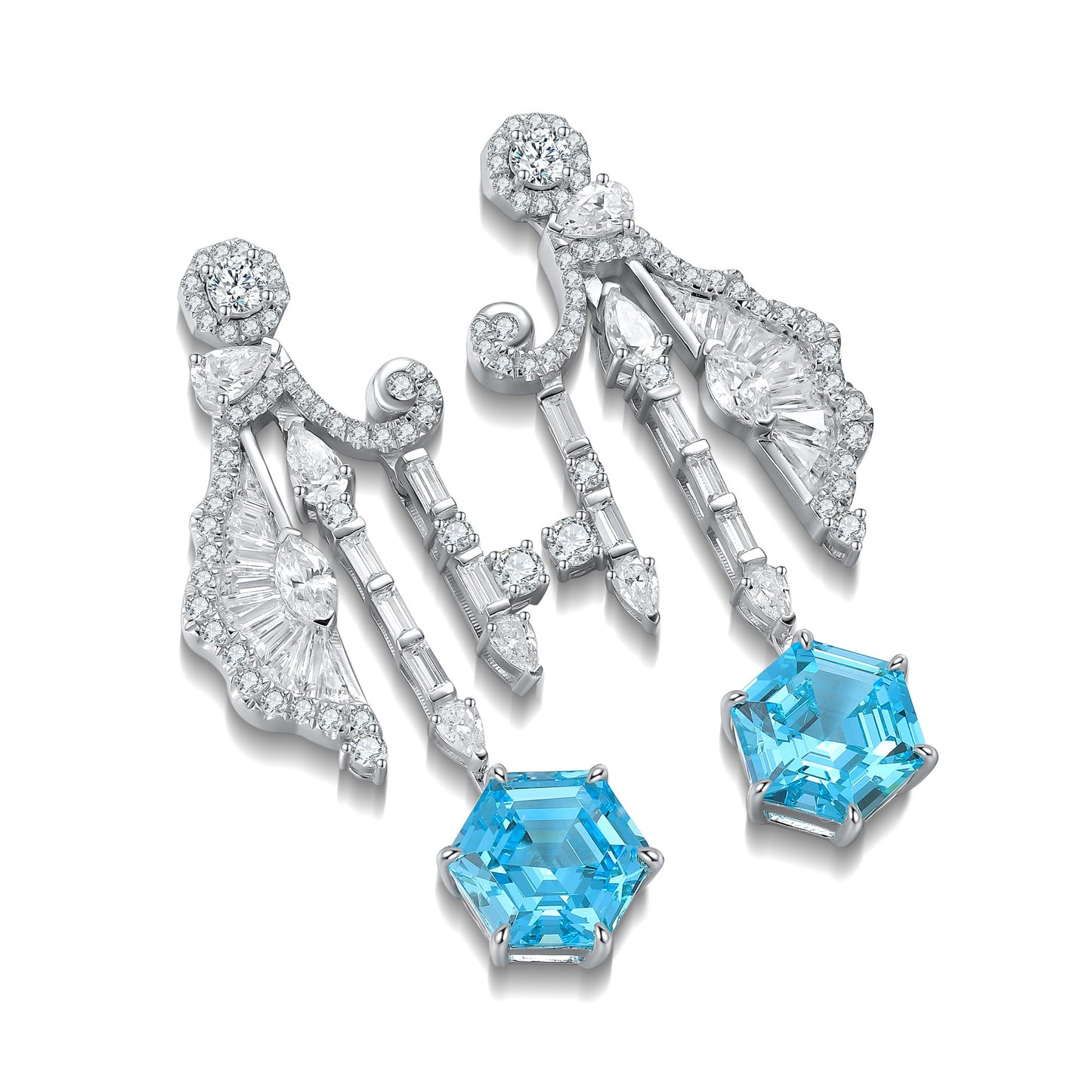 Pirmiana Hot Sale 6.67ct Lab Grown Paraiba Sapphire Earrings S925 Silver Jewelry Engagement Women