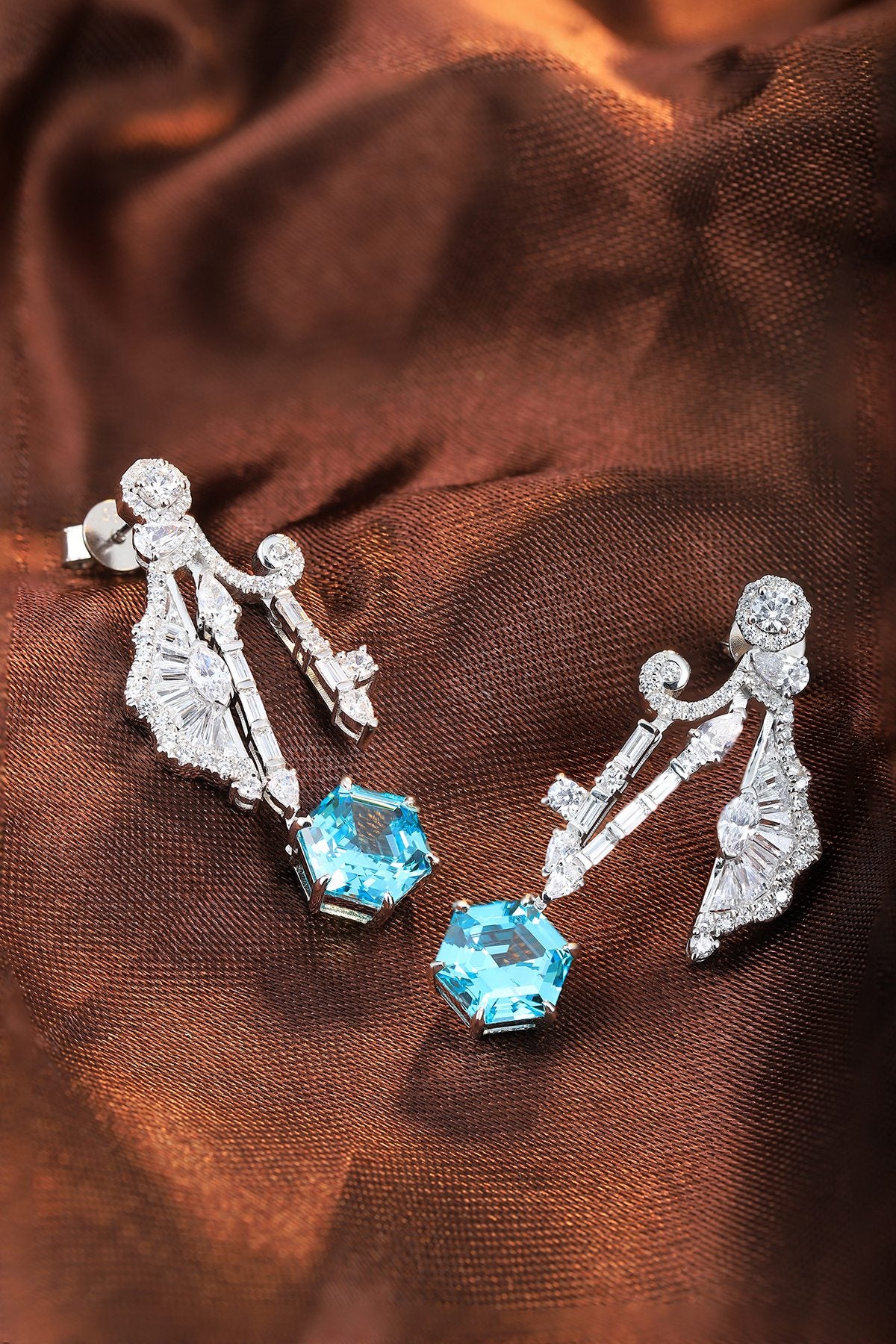 Pirmiana Hot Sale 6.67ct Lab Grown Paraiba Sapphire Earrings S925 Silver Jewelry Engagement Women
