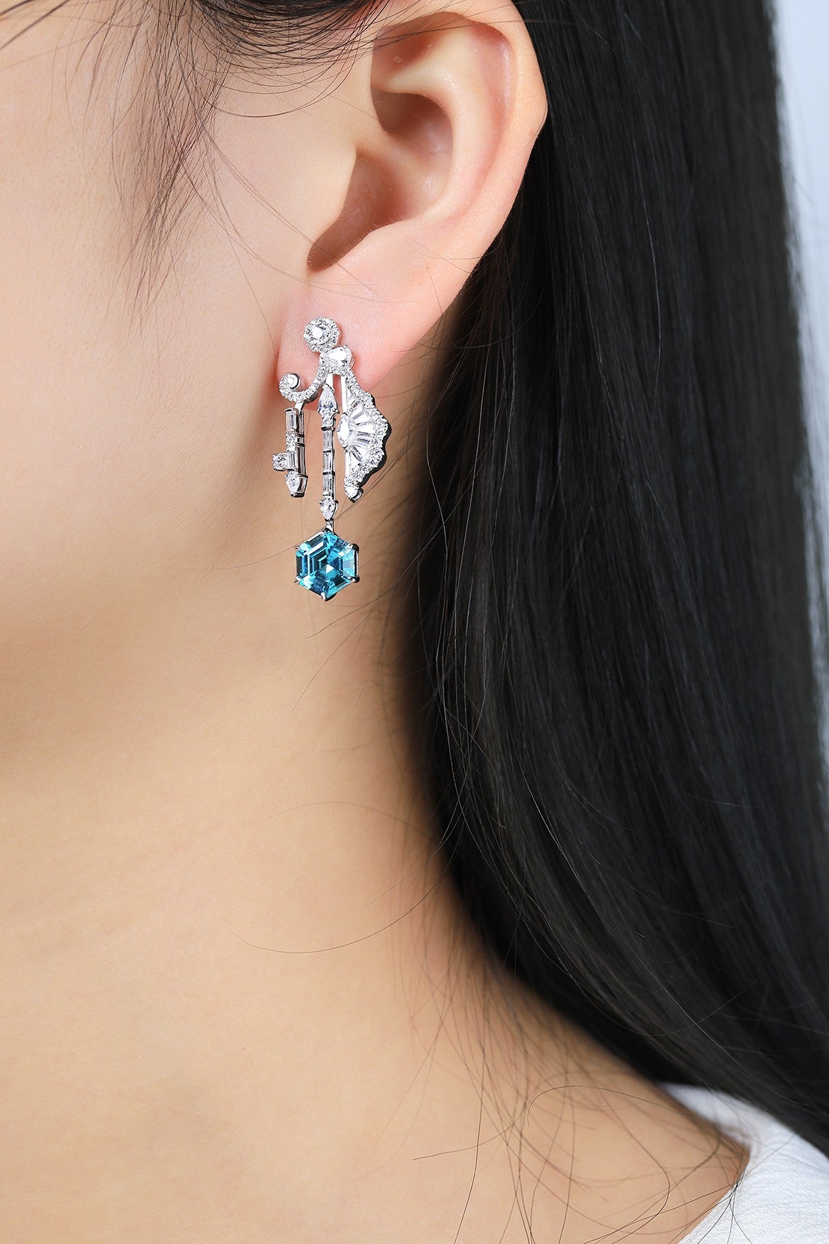 Pirmiana Hot Sale 6.67ct Lab Grown Paraiba Sapphire Earrings S925 Silver Jewelry Engagement Women