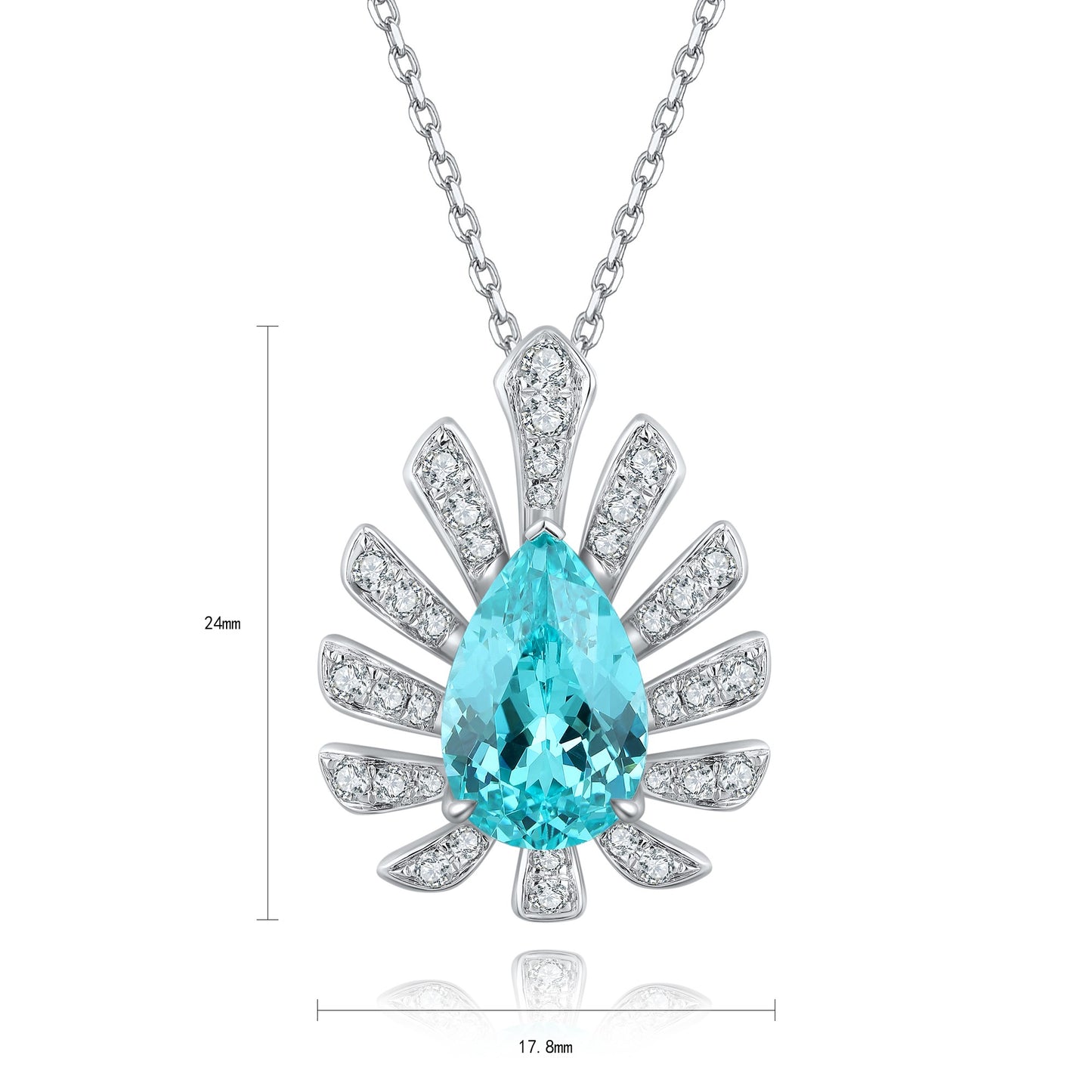 Pirmiana 5.02ct Lab Grown Paraiba Sapphire Pendant Necklace S925 Silver Lab Gemstone Jewelry Women