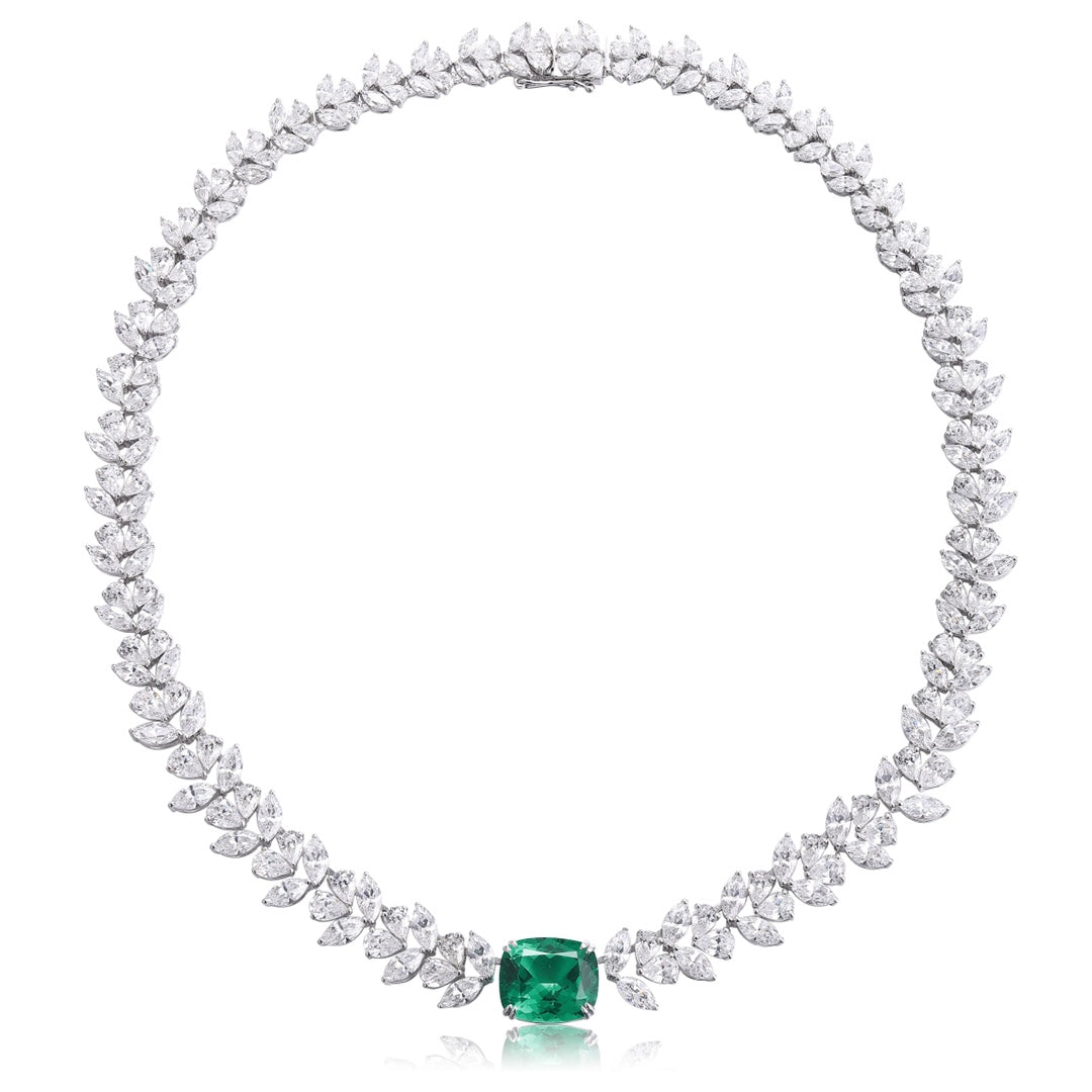 Pirmiana New Fashion 8.37ct Lab Grown Emerald Pendant Necklace S925 Silver Jewelry for Woman Gift Pendants