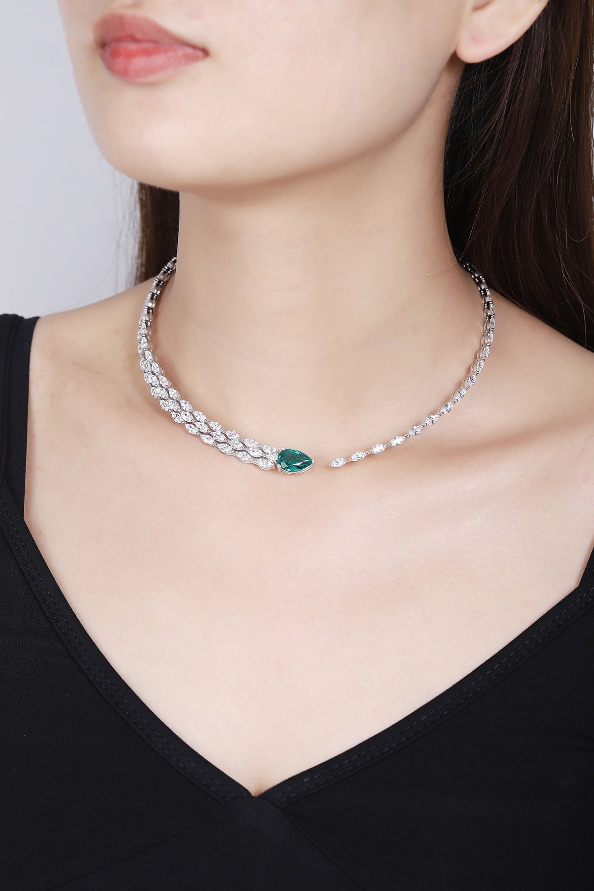 Pirmiana New Fashion 2.99ct Lab Grown Emerald Pendant Necklace S925 Silver Jewelry for Woman Gift Pendants