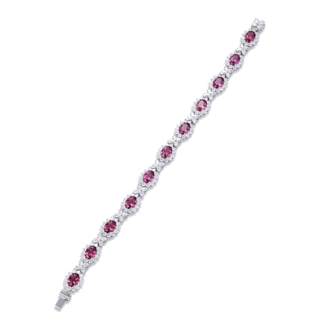 Pirmiana Fashion 11.185ct Natural Garnet Bracelet S925 Silver Jewelry Engagement Gift Women
