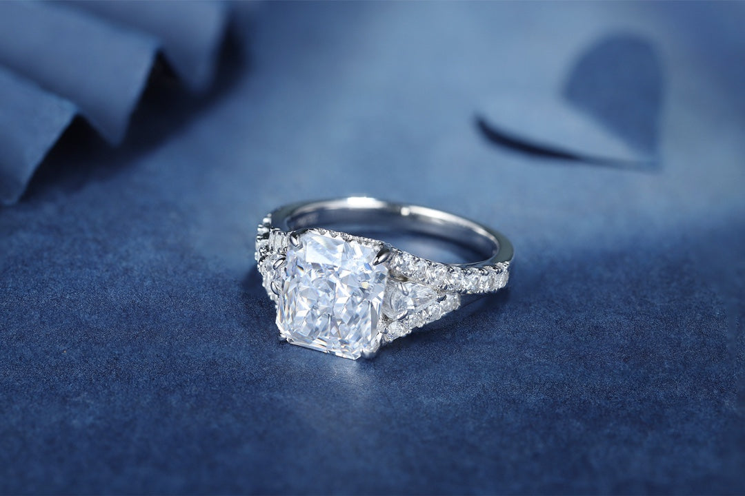 Pirmiana New Fashion 3ct Radiant Simulated Diamond Rings S925 Silver Jewelry Engagement Gift Women