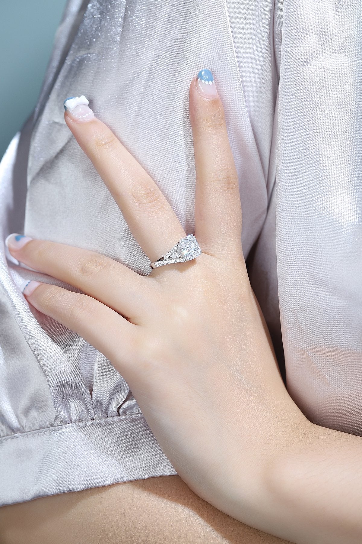 Pirmiana New Fashion 3ct Radiant Simulated Diamond Rings S925 Silver Jewelry Engagement Gift Women