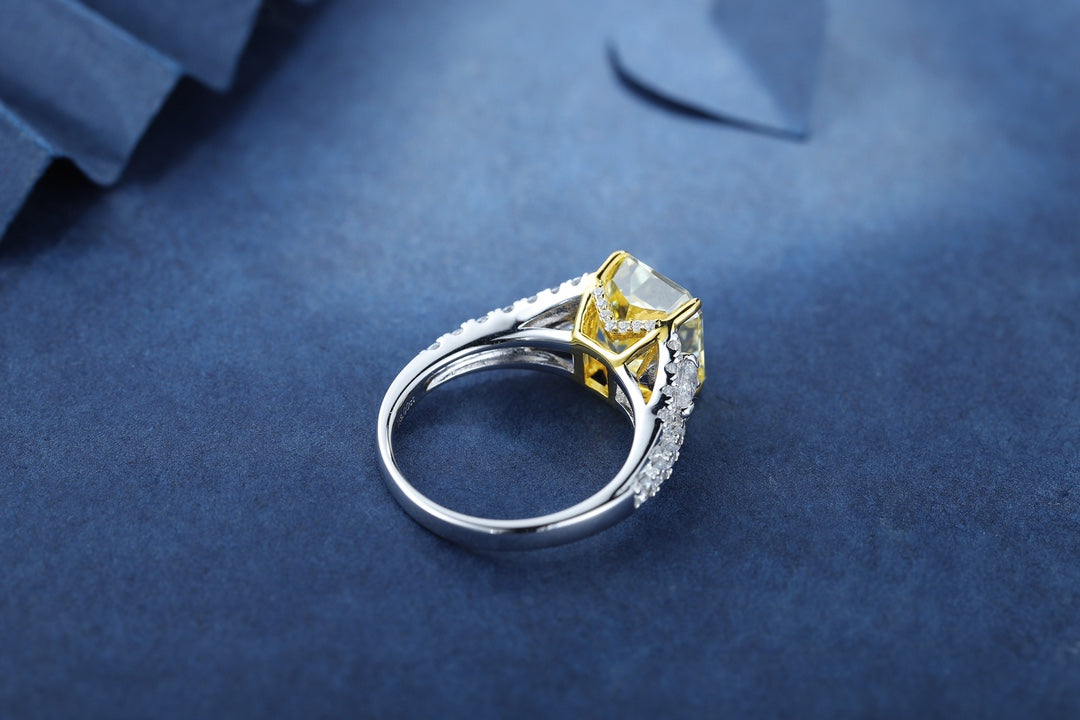 Pirmiana New Fashion 3ct Radiant Simulated Diamond Rings S925 Silver Jewelry Engagement Gift Women
