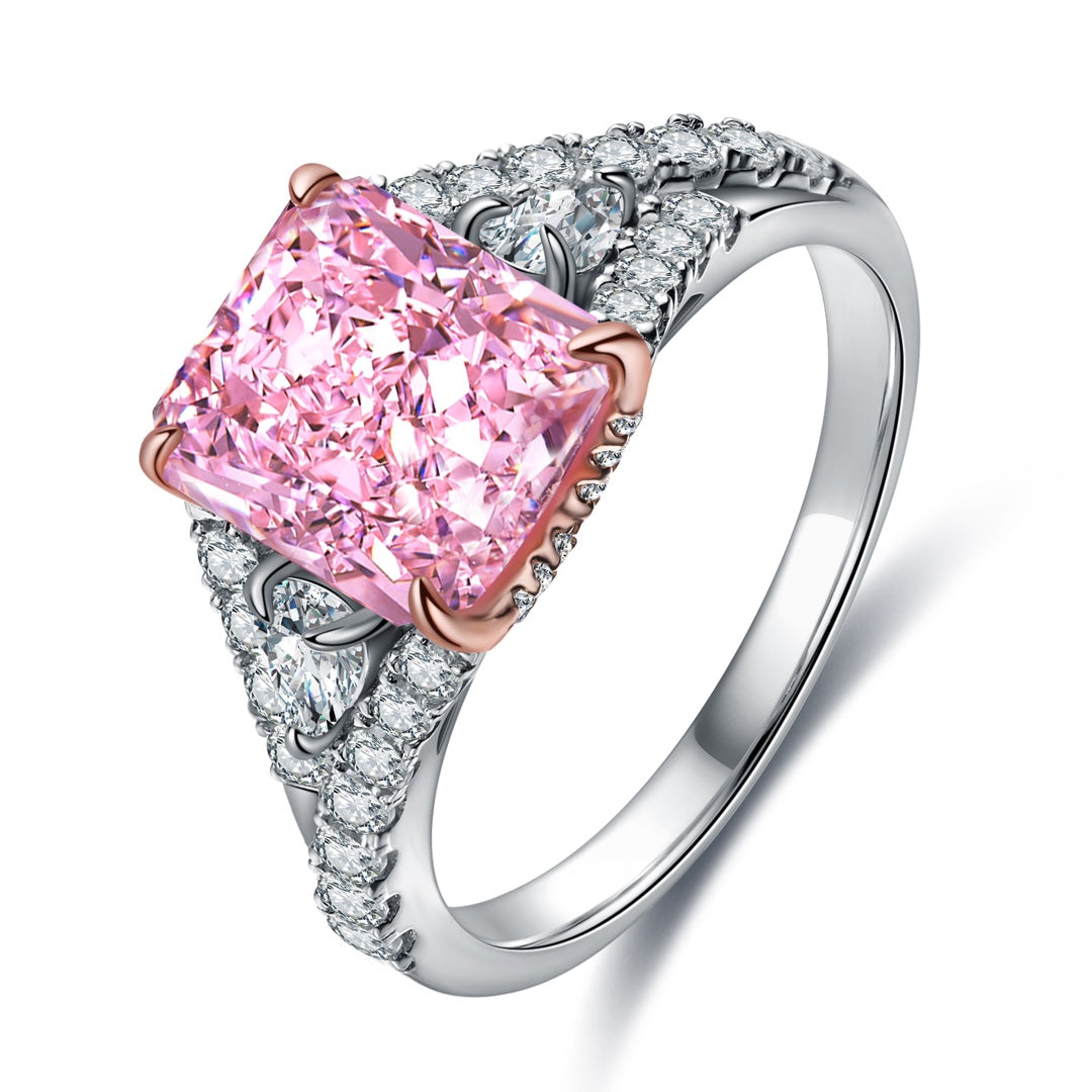 Pirmiana New Fashion 3ct Radiant Simulated Diamond Rings S925 Silver Jewelry Engagement Gift Women