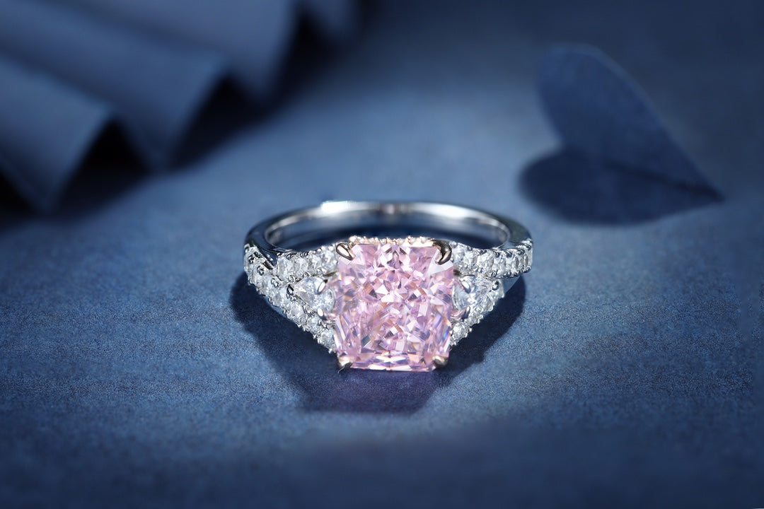 Pirmiana New Fashion 3ct Radiant Simulated Diamond Rings S925 Silver Jewelry Engagement Gift Women
