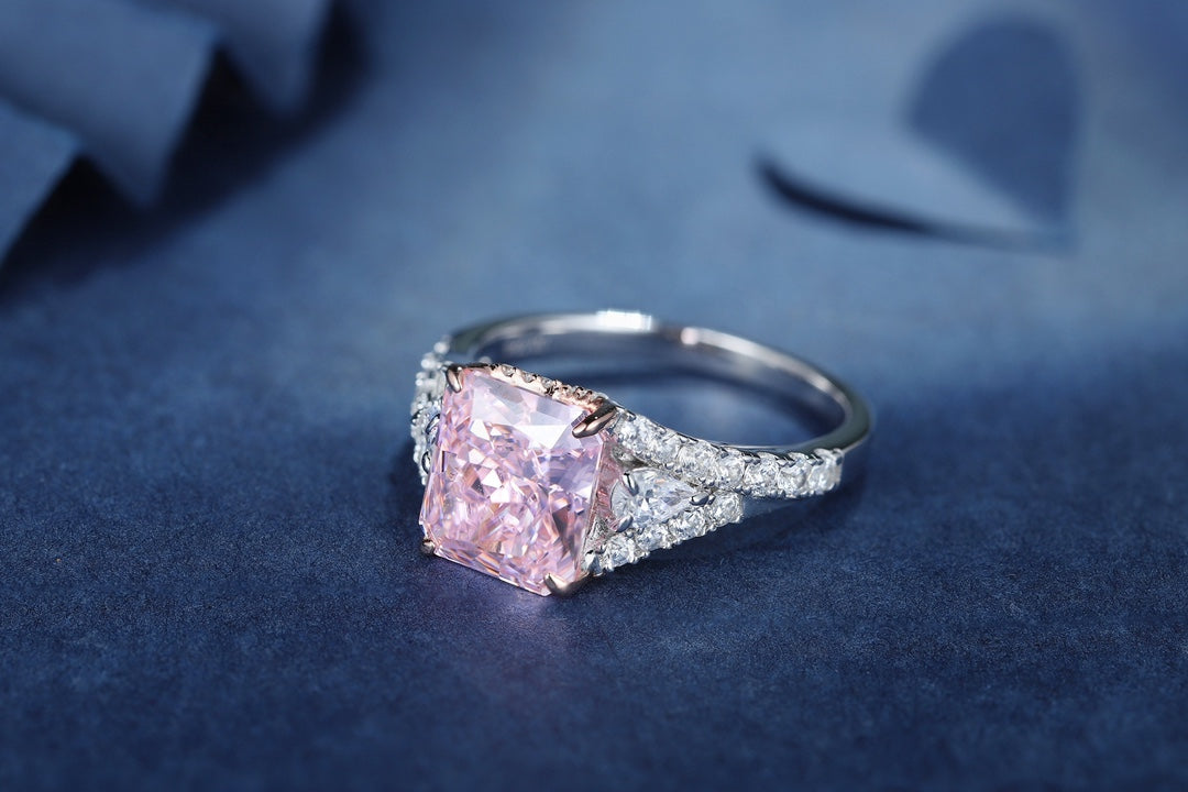 Pirmiana New Fashion 3ct Radiant Simulated Diamond Rings S925 Silver Jewelry Engagement Gift Women