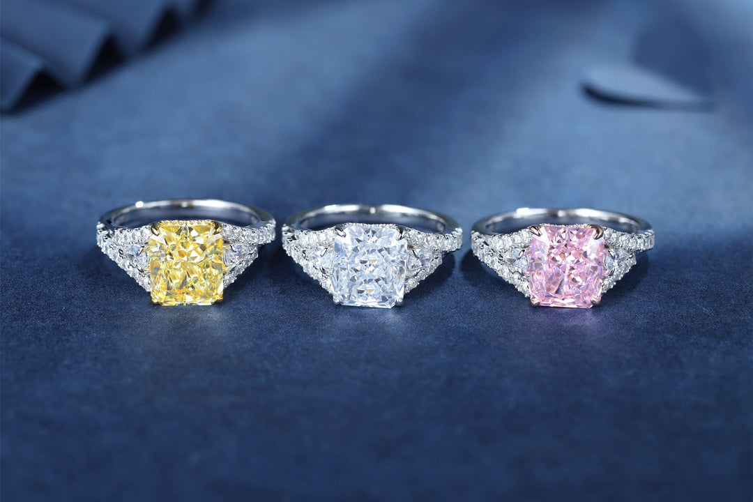 Pirmiana New Fashion 3ct Radiant Simulated Diamond Rings S925 Silver Jewelry Engagement Gift Women