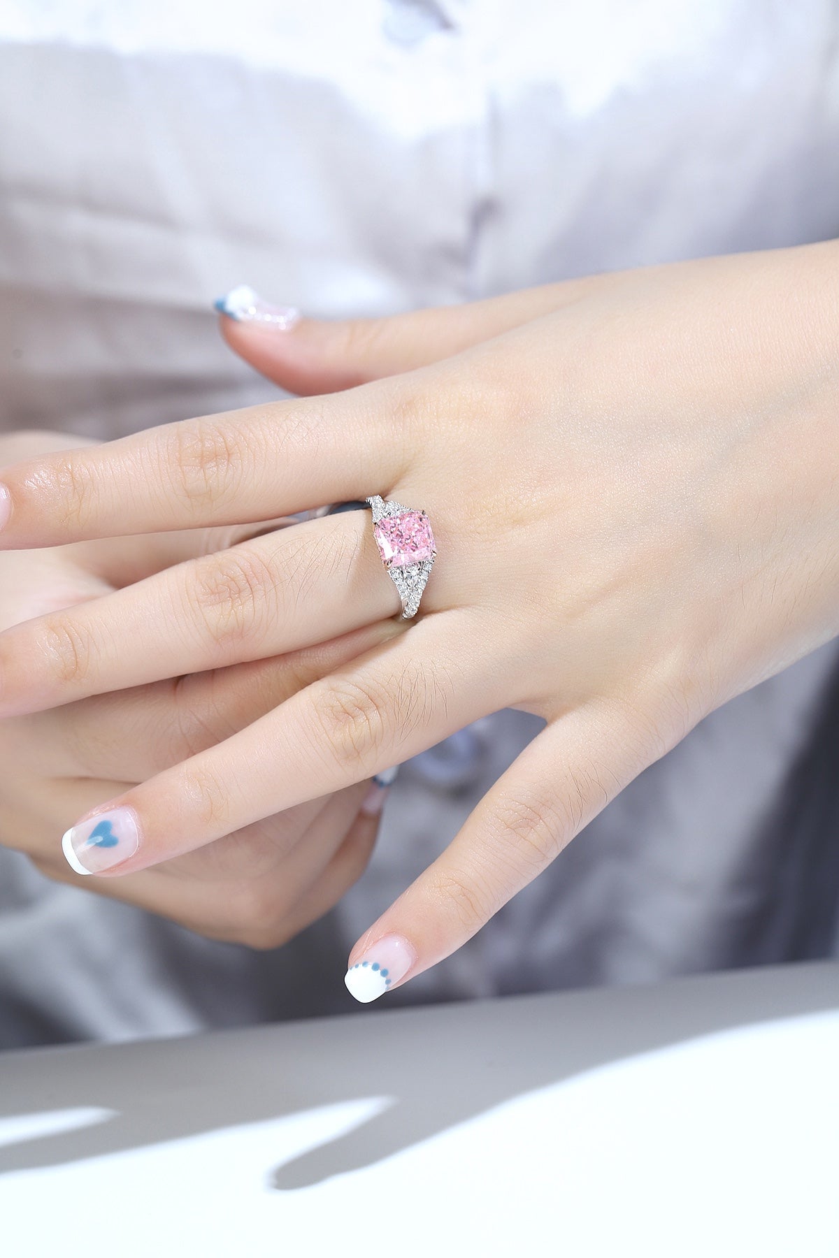 Pirmiana New Fashion 3ct Radiant Simulated Diamond Rings S925 Silver Jewelry Engagement Gift Women