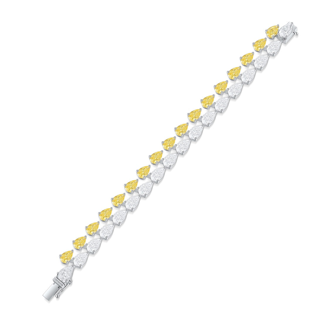 Pirmiana New Fashion 23.06ct Pear Shape Simulated Diamond Bracelet S925 Silver Jewelry Engagement Gift Women