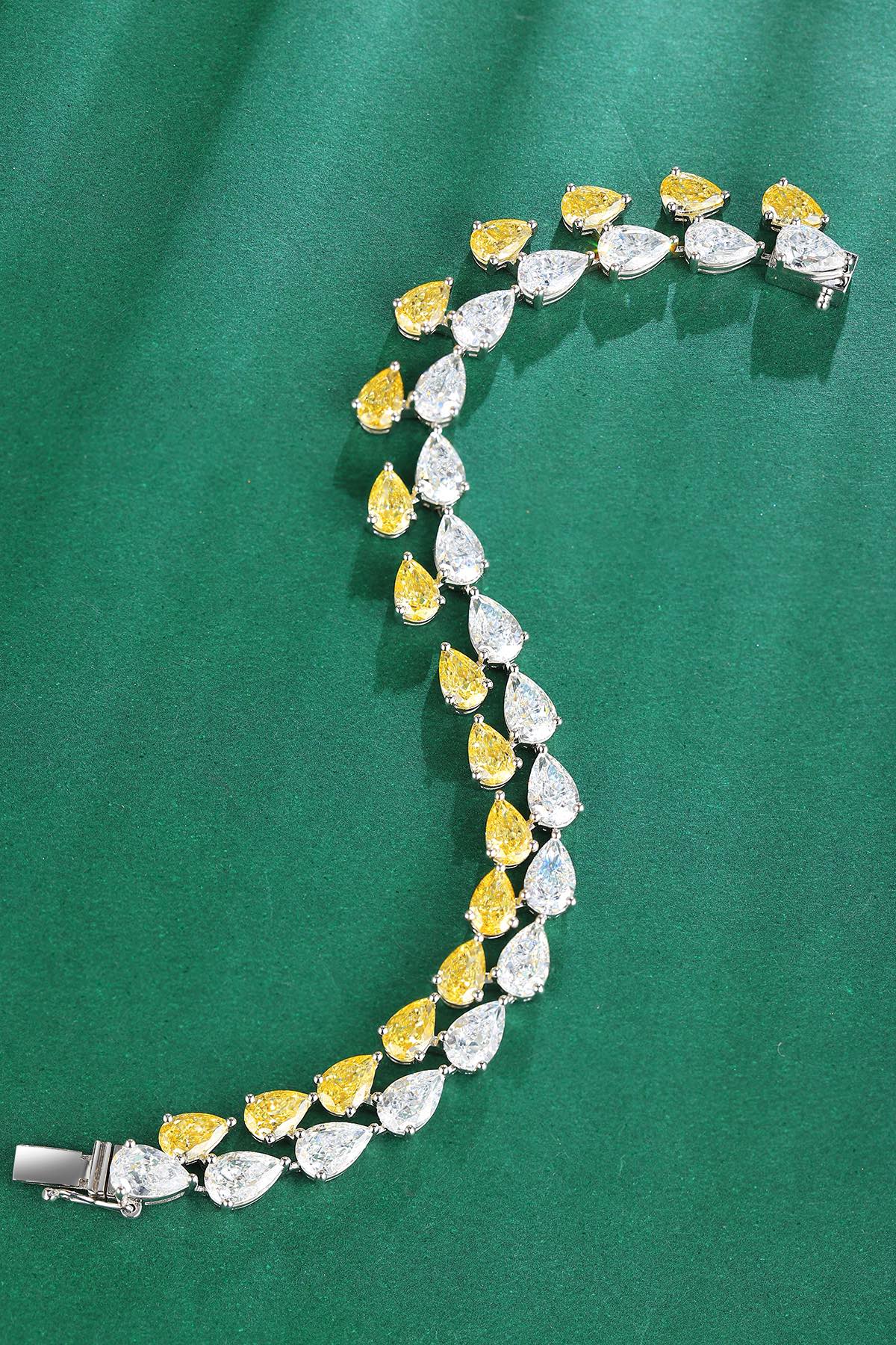 Pirmiana New Fashion 23.06ct Pear Shape Simulated Diamond Bracelet S925 Silver Jewelry Engagement Gift Women