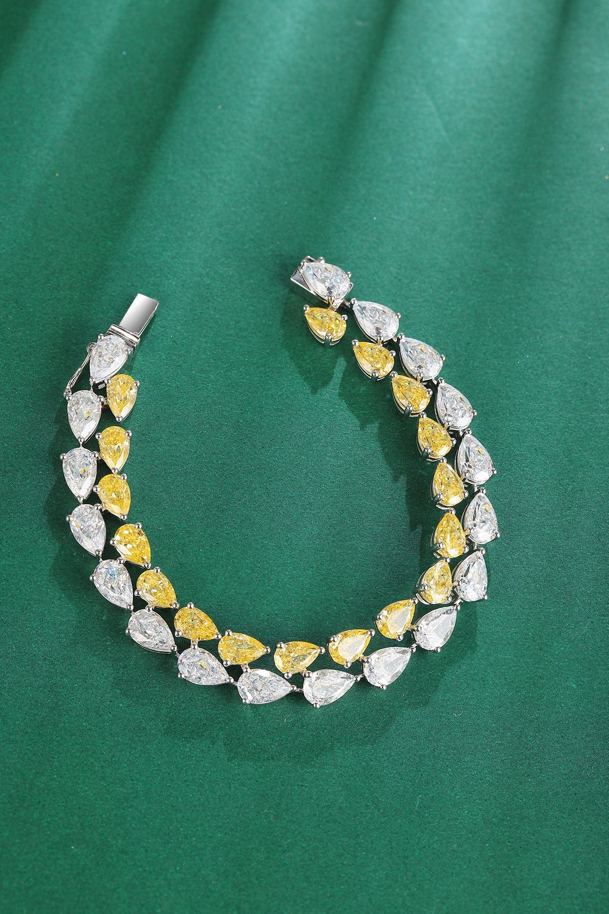 Pirmiana New Fashion 23.06ct Pear Shape Simulated Diamond Bracelet S925 Silver Jewelry Engagement Gift Women