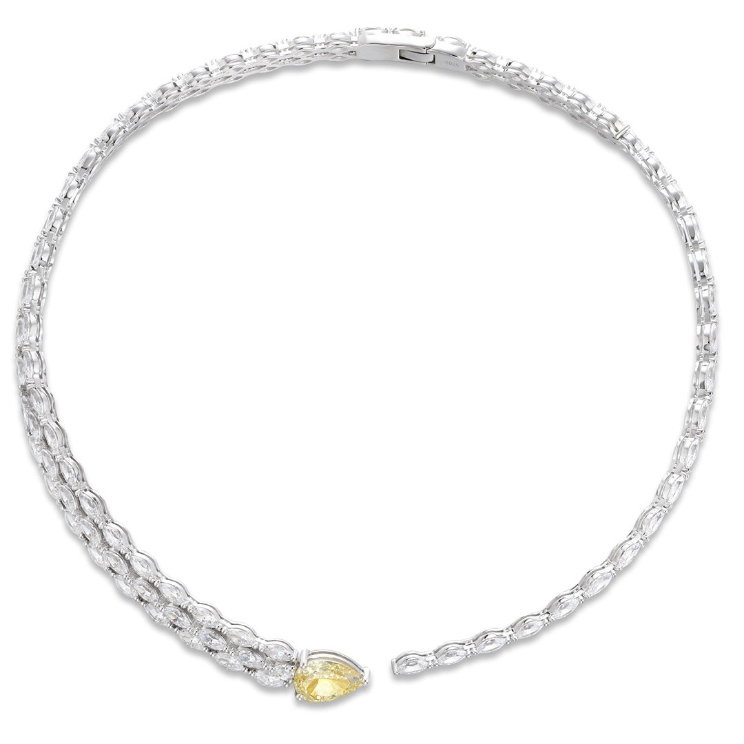 Pirmiana Hot Sale 6.52ct Simulated Diamond Necklace S925 Silver Jewelry Engagement Gift Women