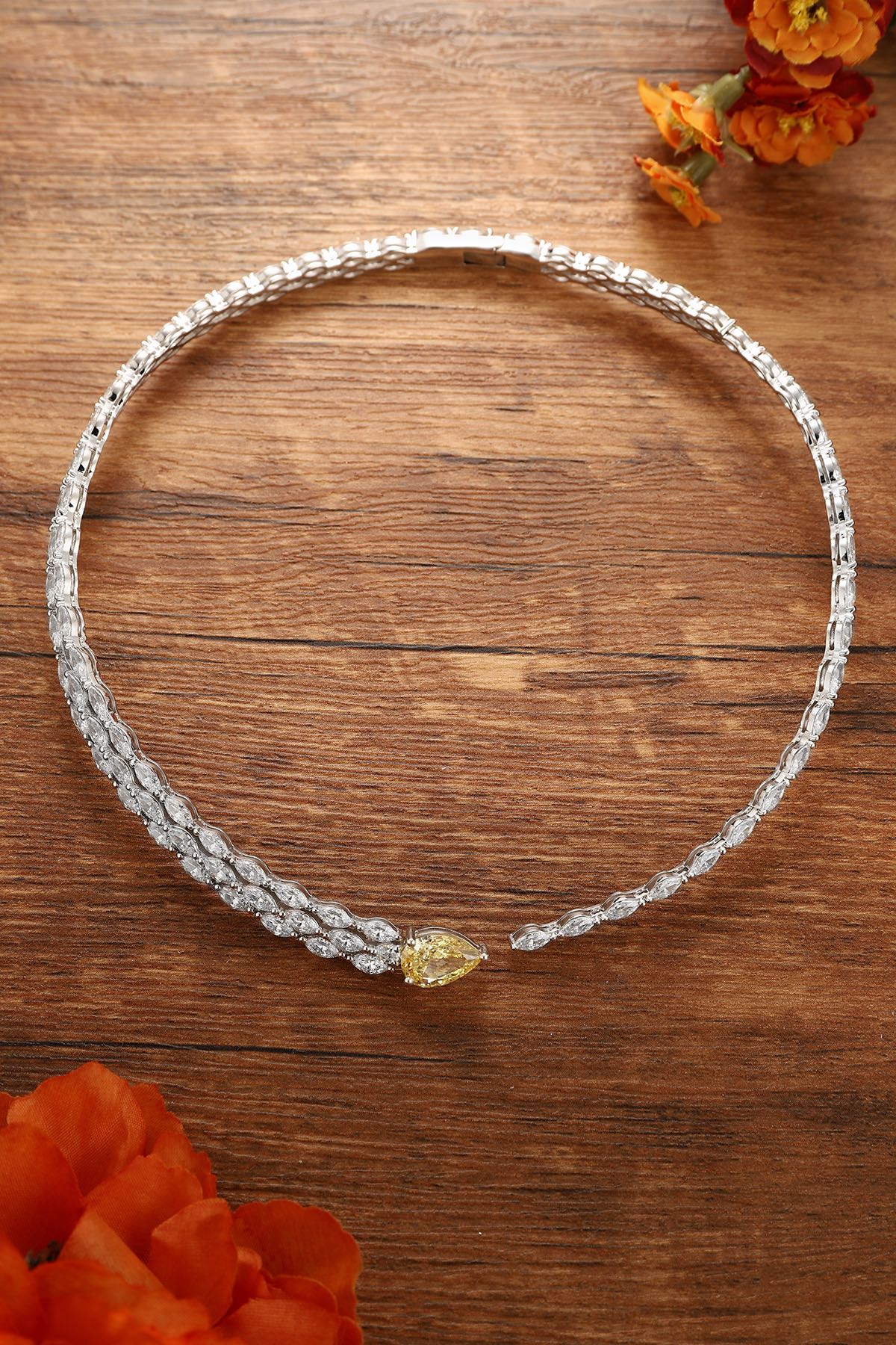 Pirmiana Hot Sale 6.52ct Simulated Diamond Necklace S925 Silver Jewelry Engagement Gift Women