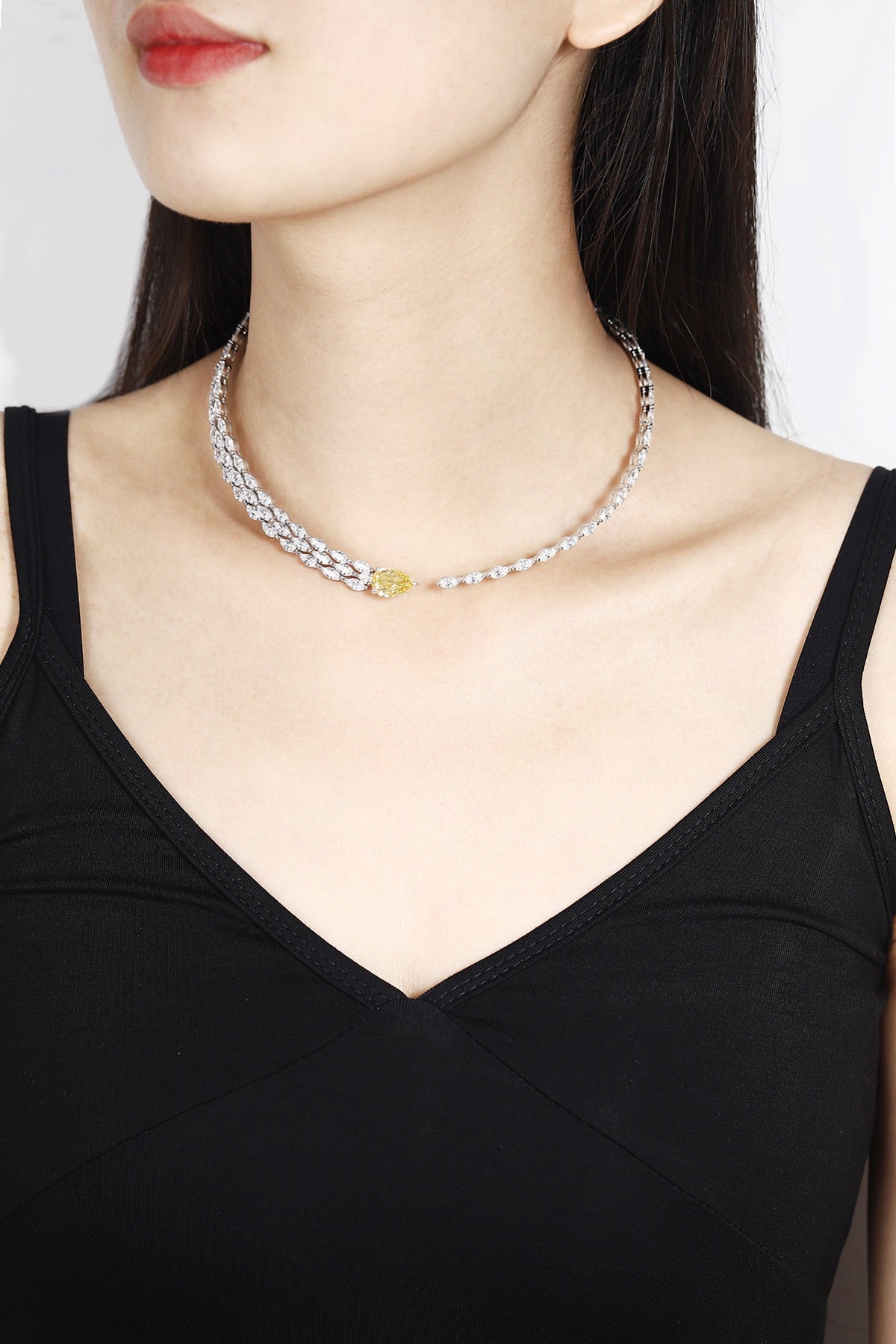 Pirmiana Hot Sale 6.52ct Simulated Diamond Necklace S925 Silver Jewelry Engagement Gift Women