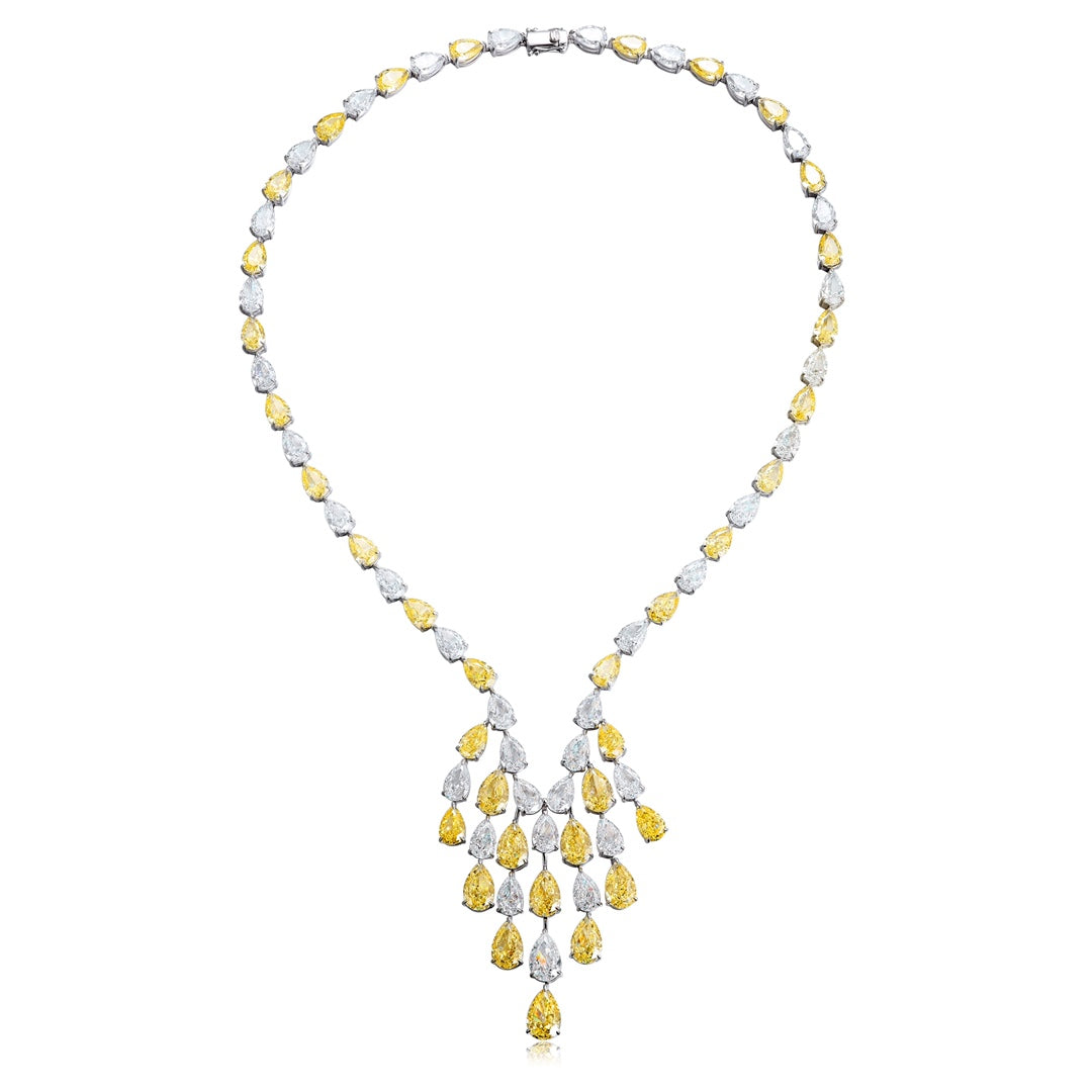 Pirmiana Hot Sale 188.7ct Simulated Diamond Necklace S925 Silver Jewelry Engagement Gift Women