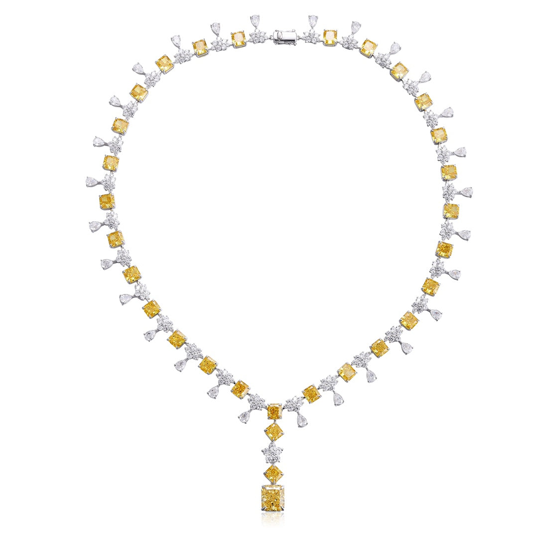 Pirmiana Hot Sale 21.42ct Simulated Diamond Necklace S925 Silver Jewelry Engagement Gift Women