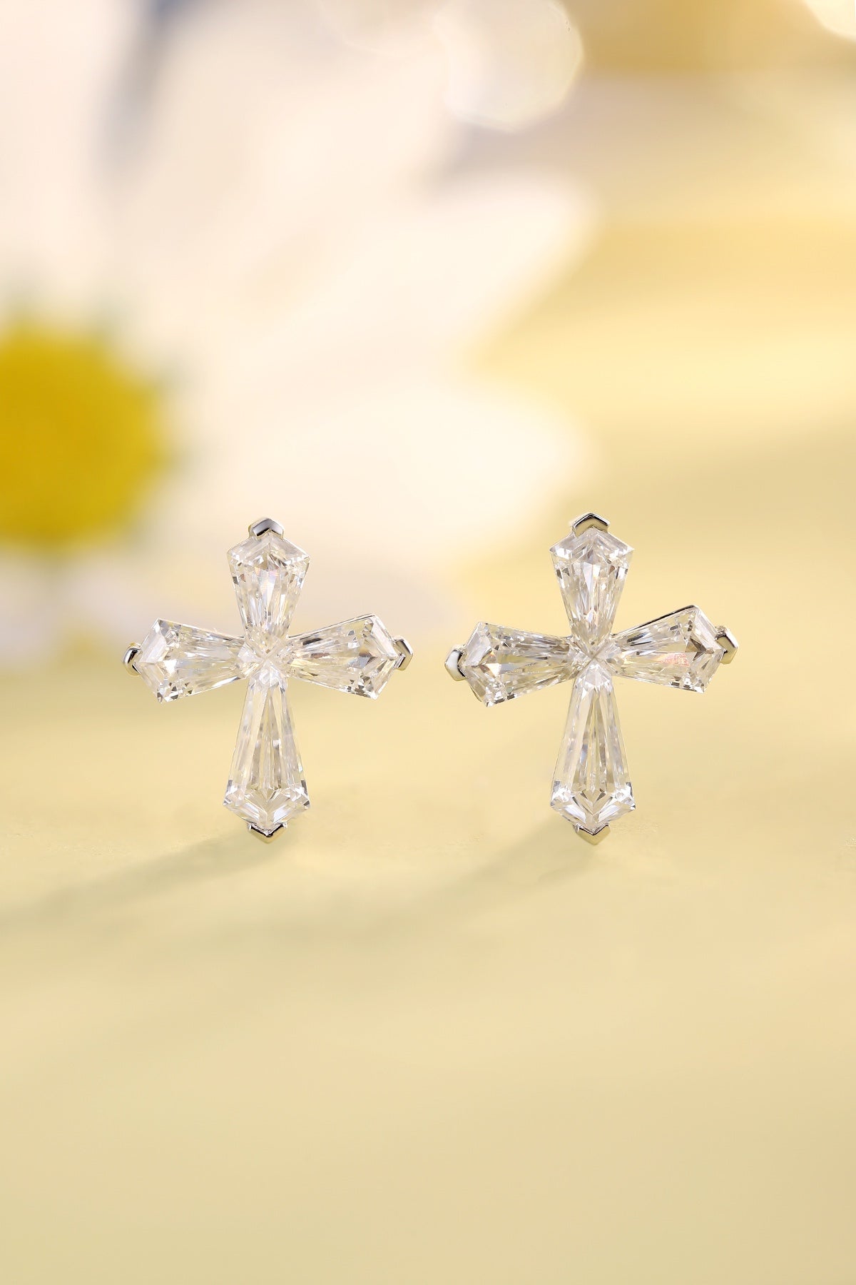 Pirmiana Elegant and Luxury 4.55ct Simulated Diamond Earrings 9K Gold Jewelry Engagement Gift Women