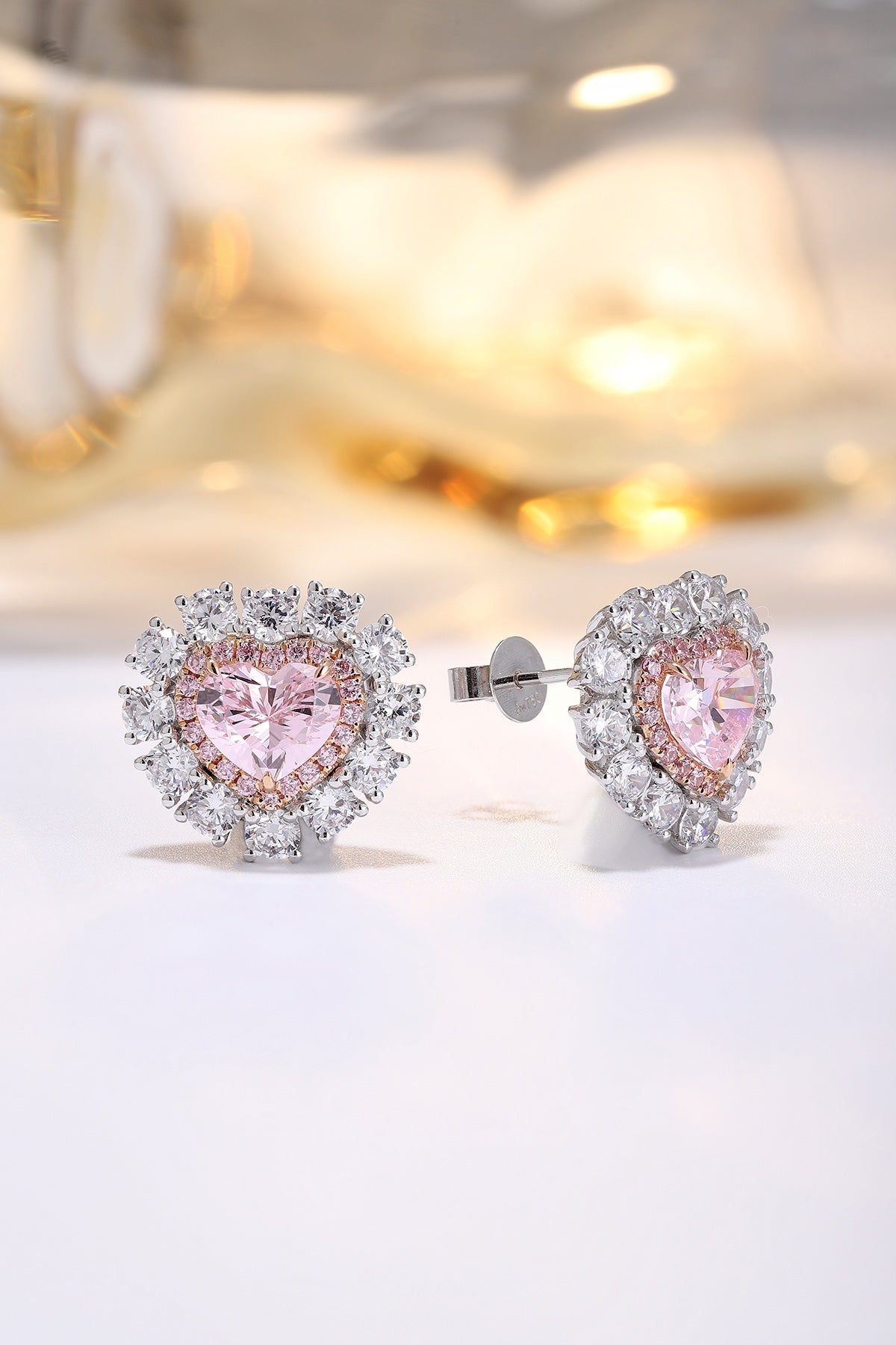 Pirmiana Elegant and Luxury 3.35ct Simulated Diamond Earrings 18K Gold Jewelry Engagement Gift Women