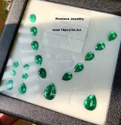 Pirmiana  0.35-7ct Pear Cut Lab Grown Emeralds Loose Gemstones for Jewelry Making