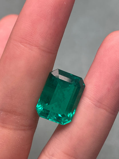 Pirmiana 11.72ct Emerald Cut Lab Grown Emerald