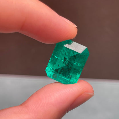 Pirmiana 15.86ct Emerald Cut Lab Grown Emerald
