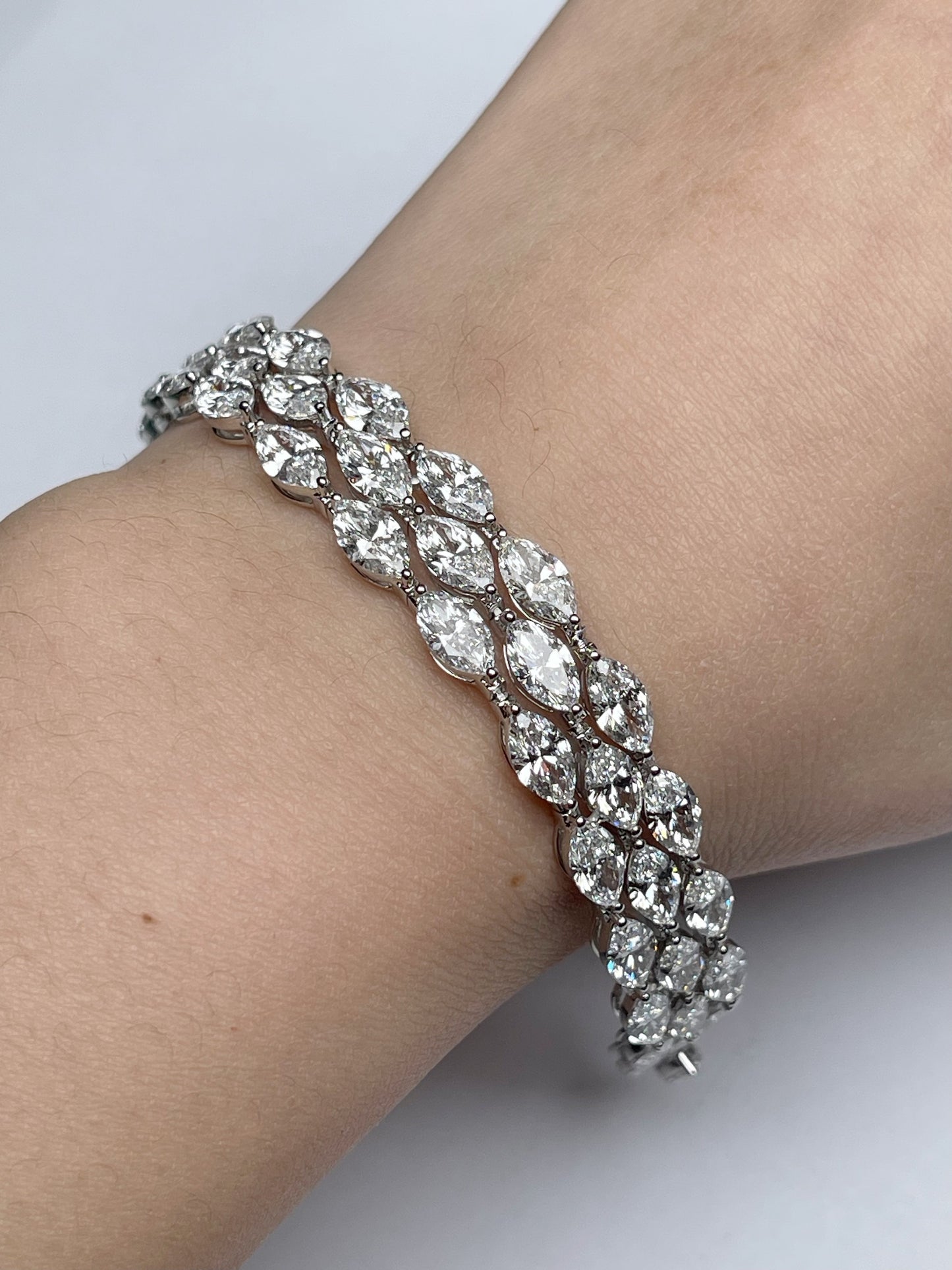 Pirmiana Custom Design 14K Gold 24.658ct Marquise Lab Grown Diamond Bracelet Jewelry for Woman Gift