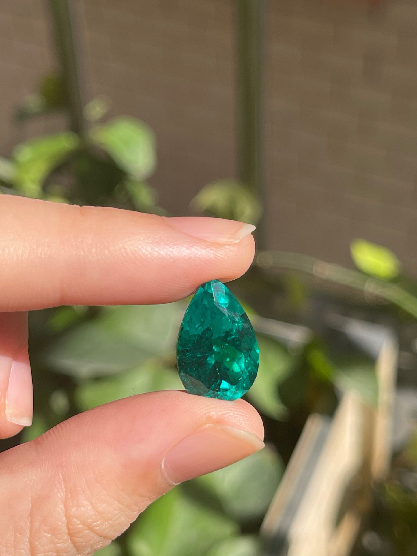 Pirmiana 8.09ct Pear Shape Lab Grown Emerald